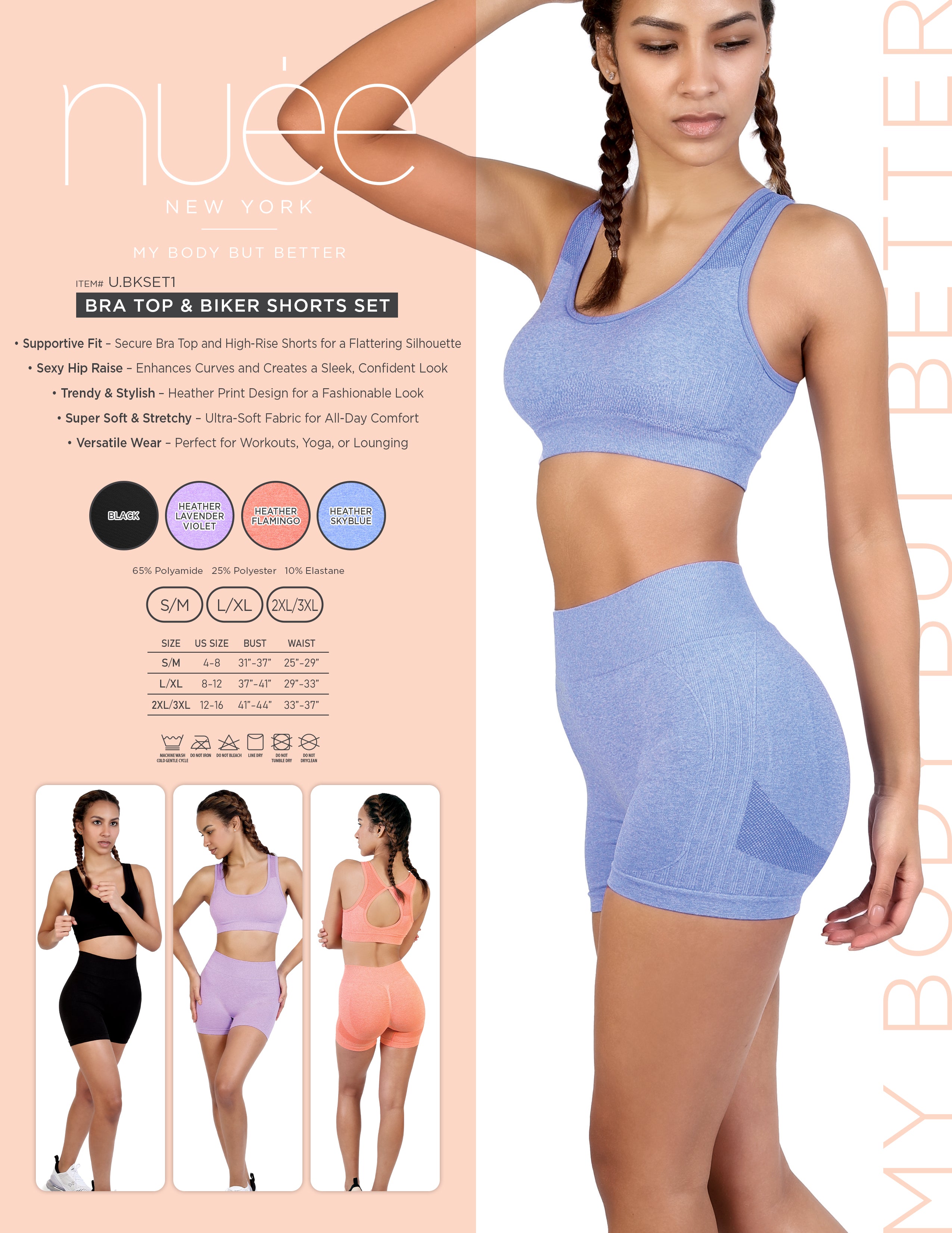 BRA TOP & BIKER SHORTS SET