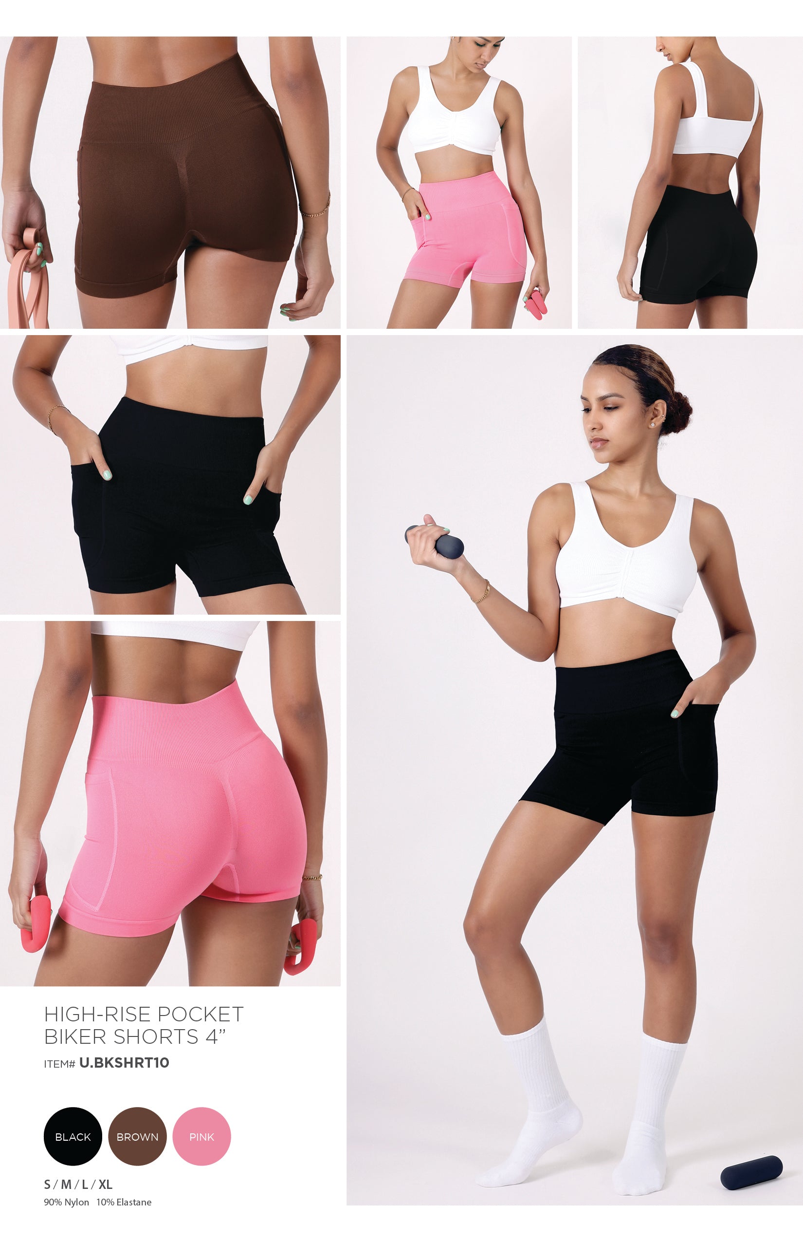HIGH-RISE POCKET BIKER SHORTS 4"