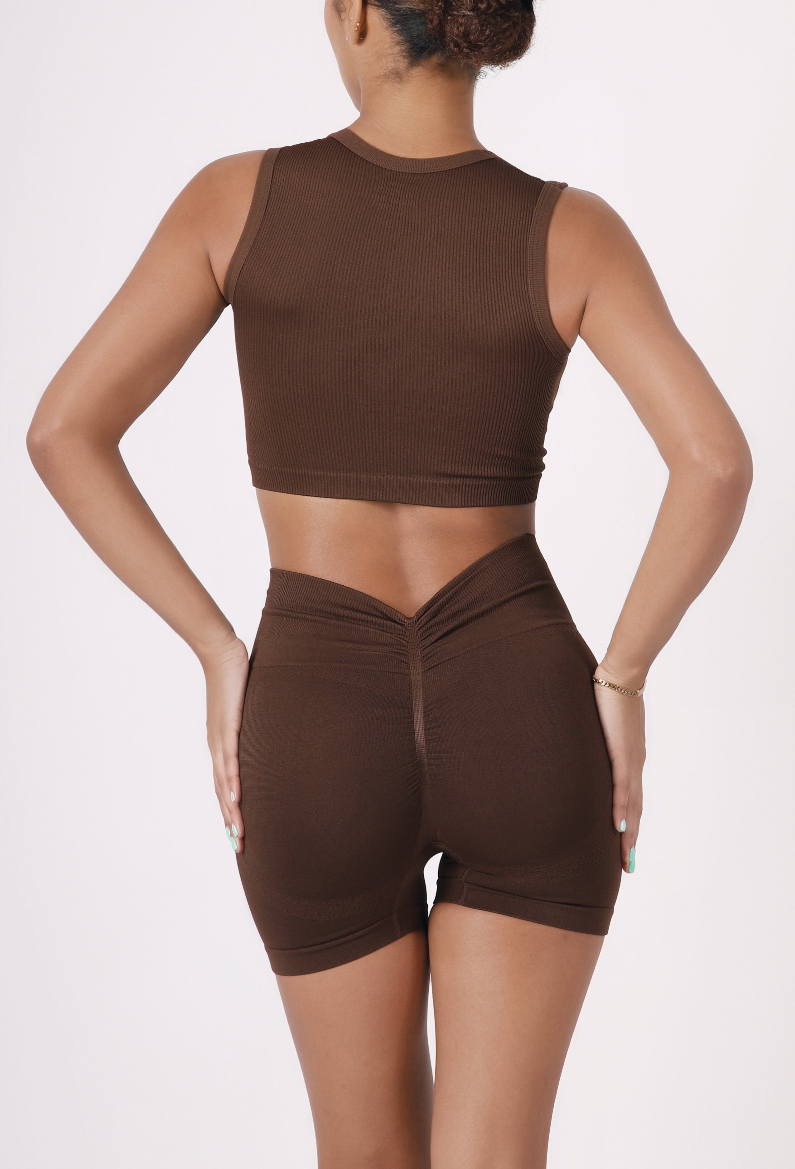 HIGH-RISE HIP WRINKLE BIKER SHORTS 3"