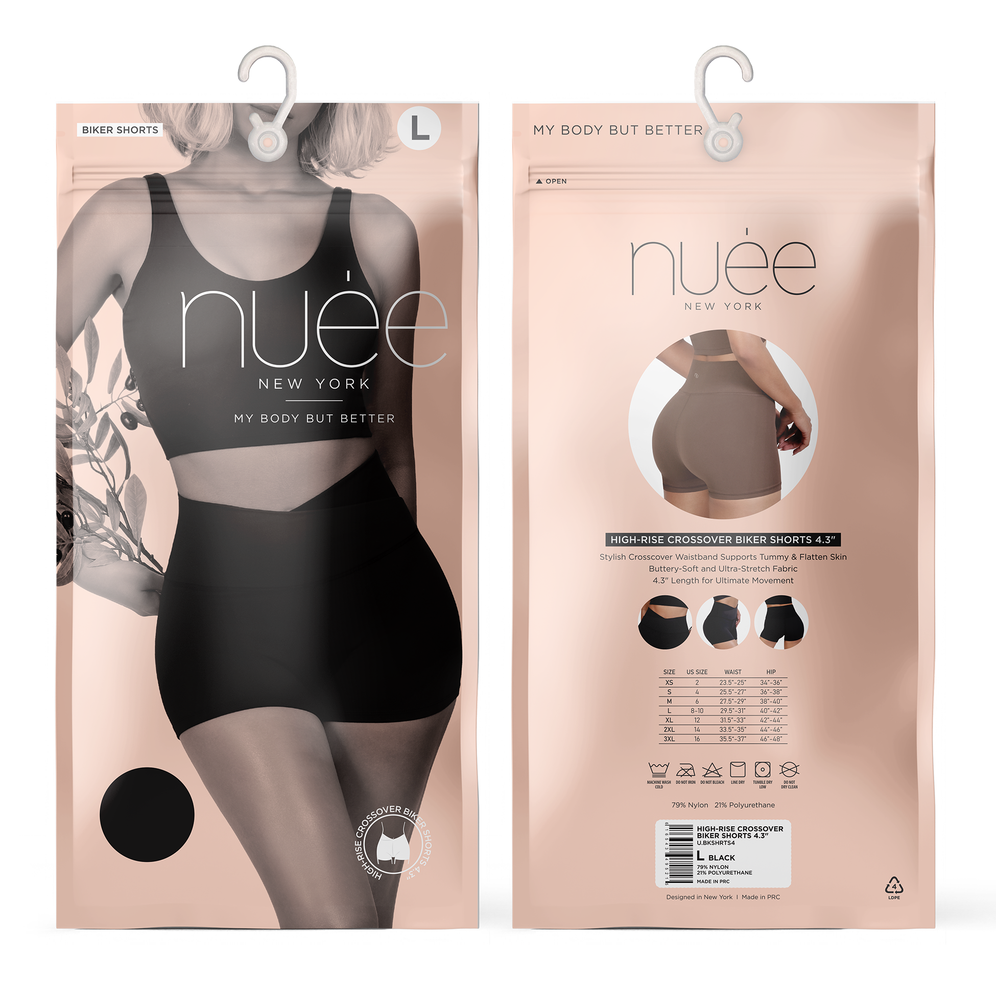 HIGH-RISE CROSSOVER BIKER SHORTS 4.3"