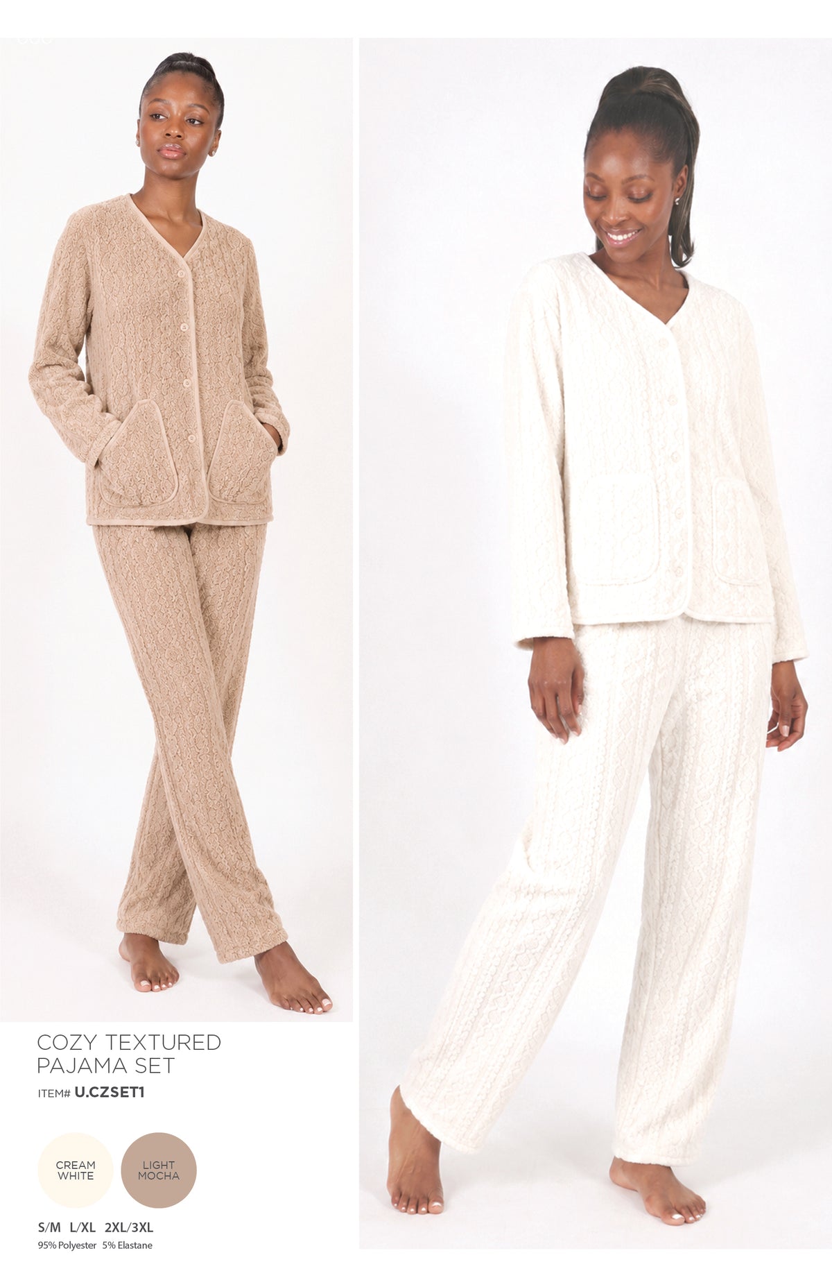 COZY TEXTURED PAJAMA SET