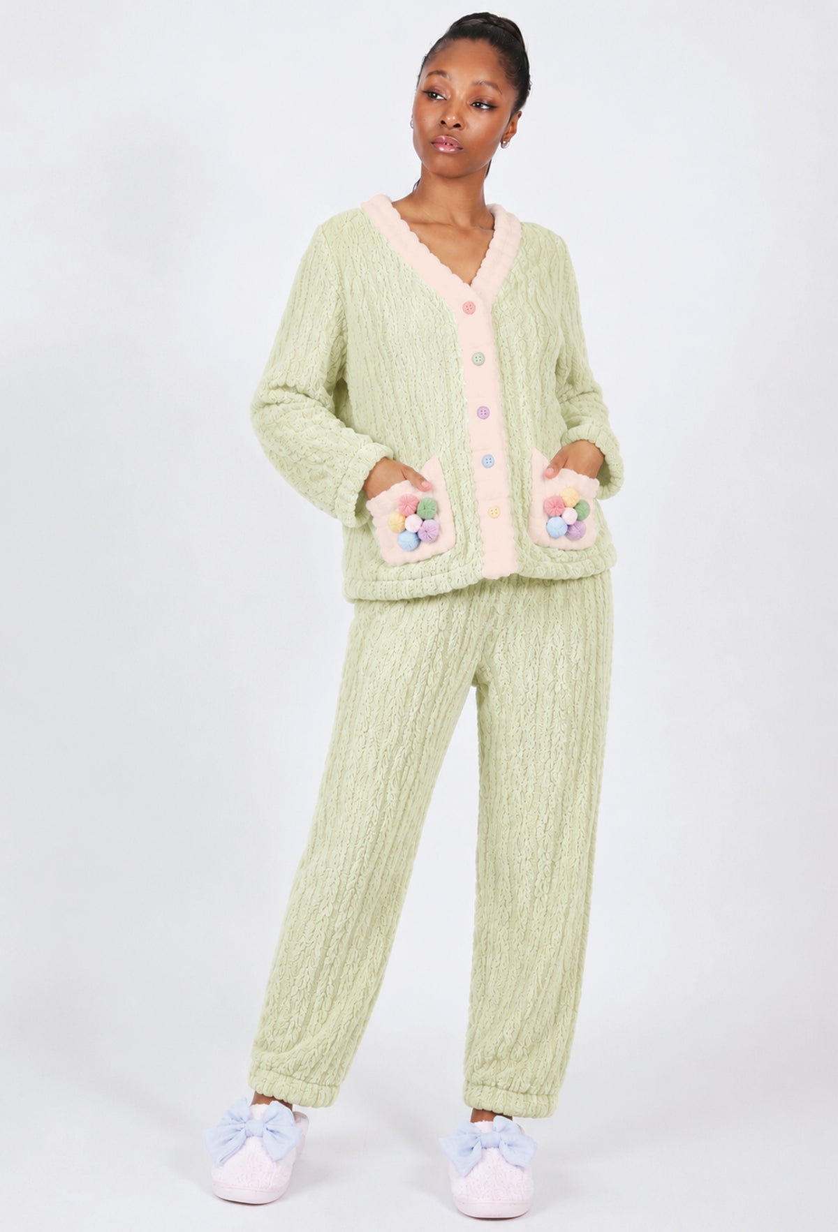 COZY TEXTURED PAJAMA SET