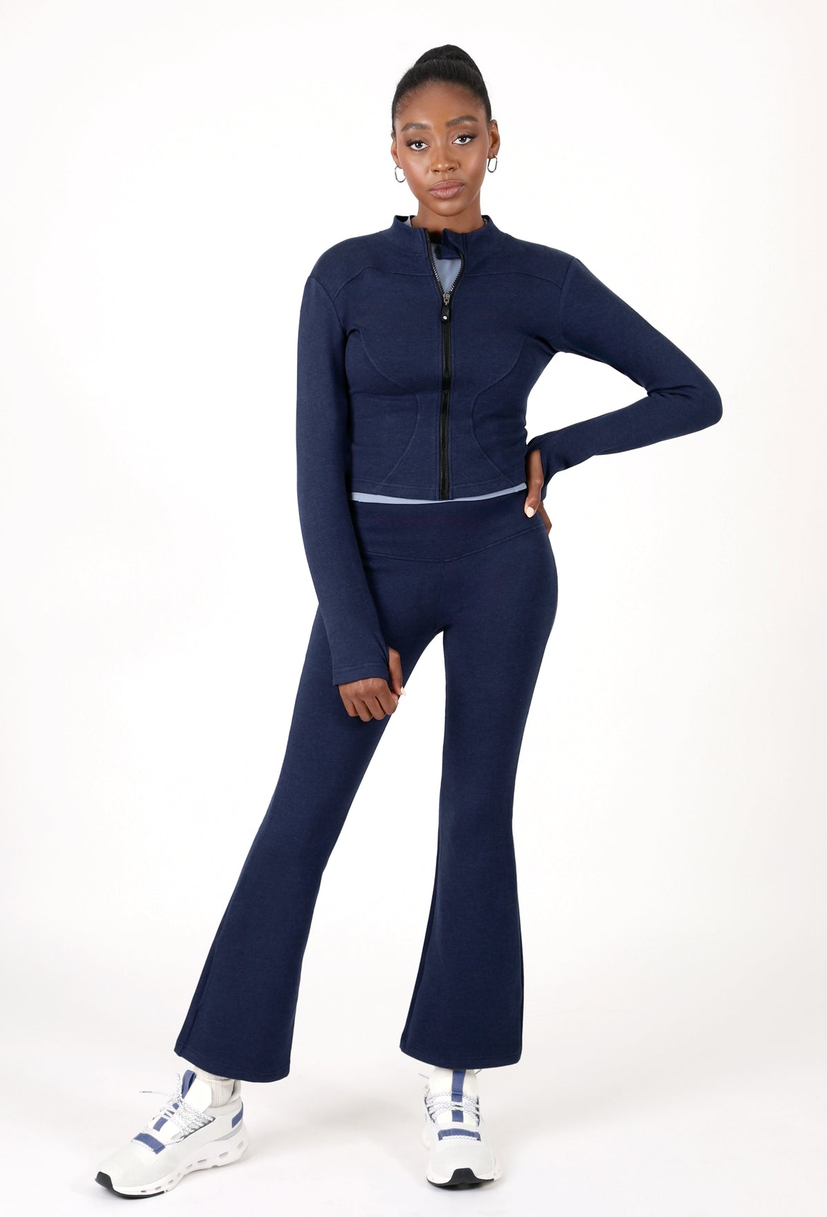FLEECE ZIP-UP JACKET & FLARE PANTS SET