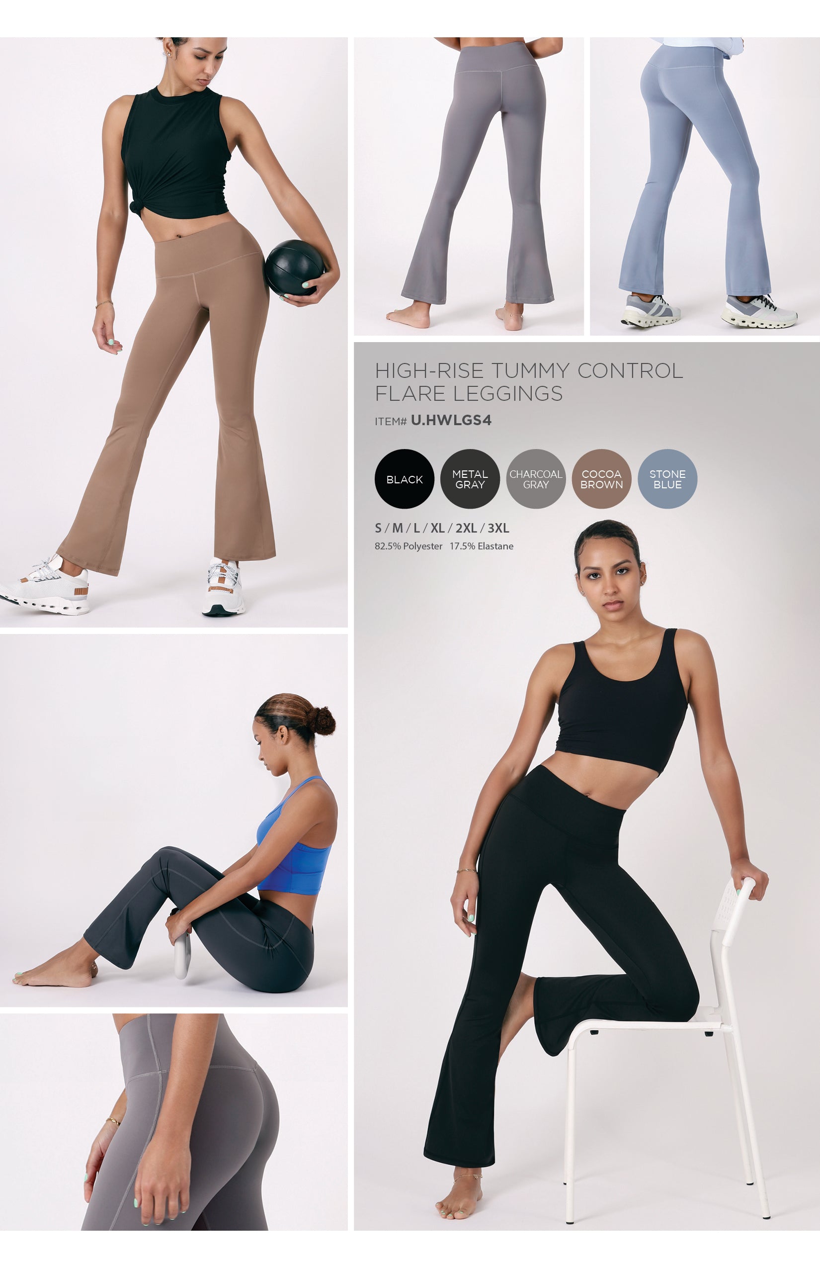 HIGH-RISE TUMMY CONTROL FLARE LEGGINGS