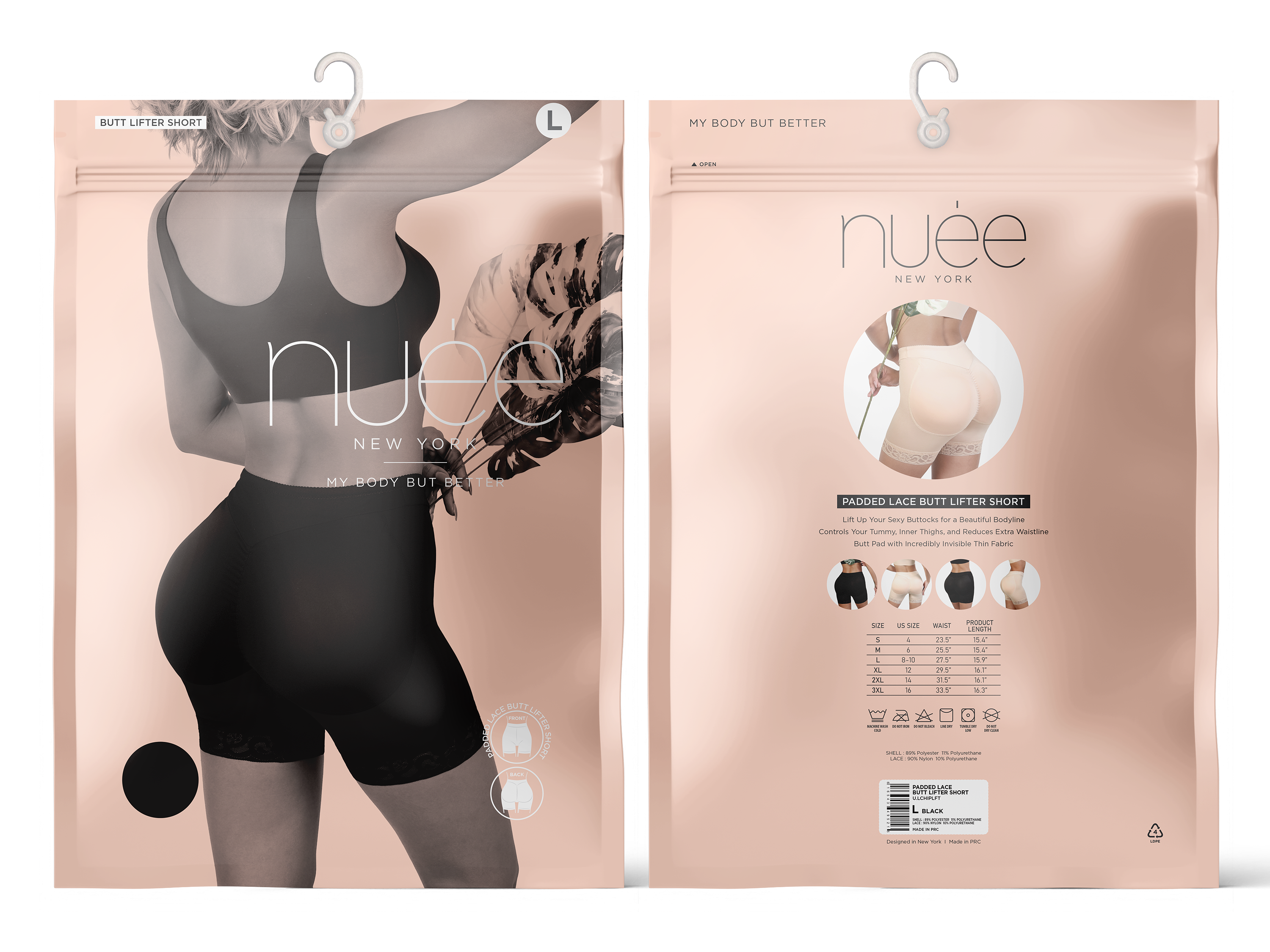 PADDED LACE BUTT LIFTER SHORT