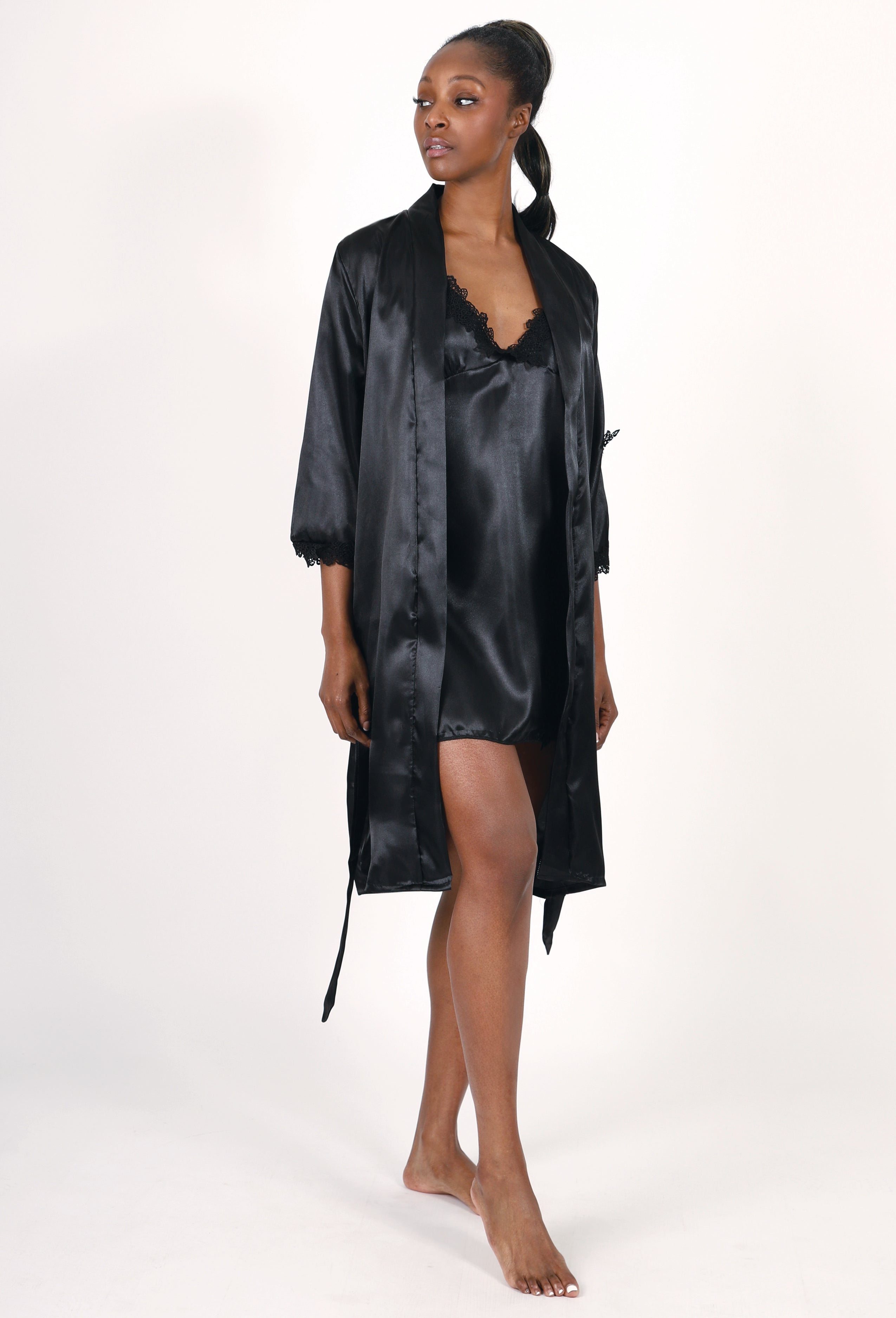 SATIN SLEEP & LOUNGEWEAR – 5 PIECE SET