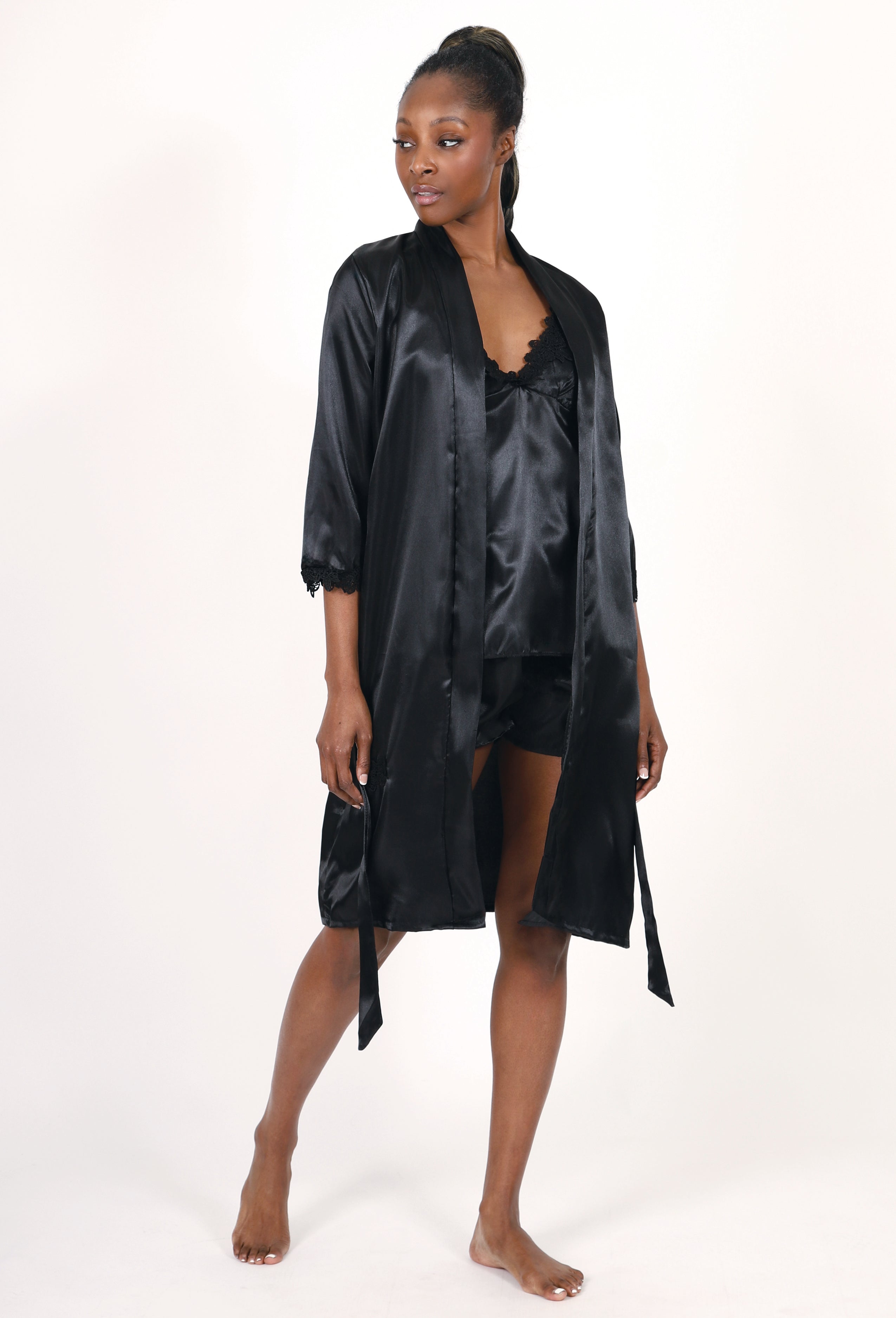 SATIN SLEEP & LOUNGEWEAR – 5 PIECE SET