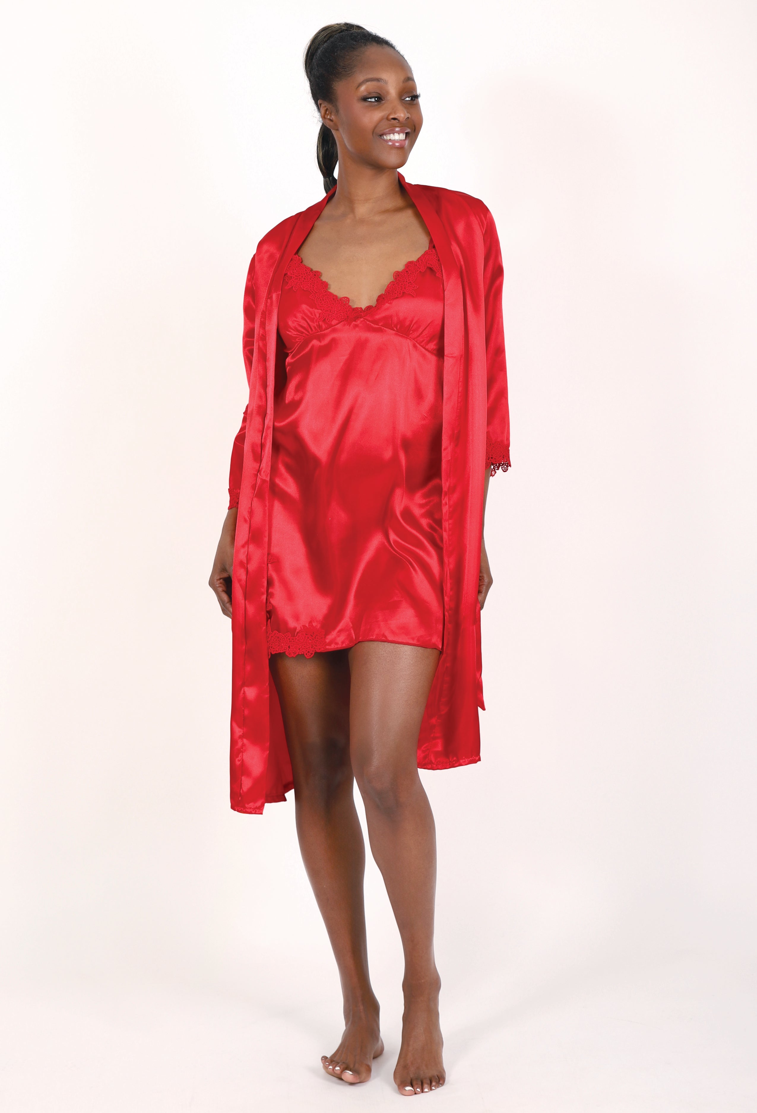 SATIN SLEEP & LOUNGEWEAR – 5 PIECE SET