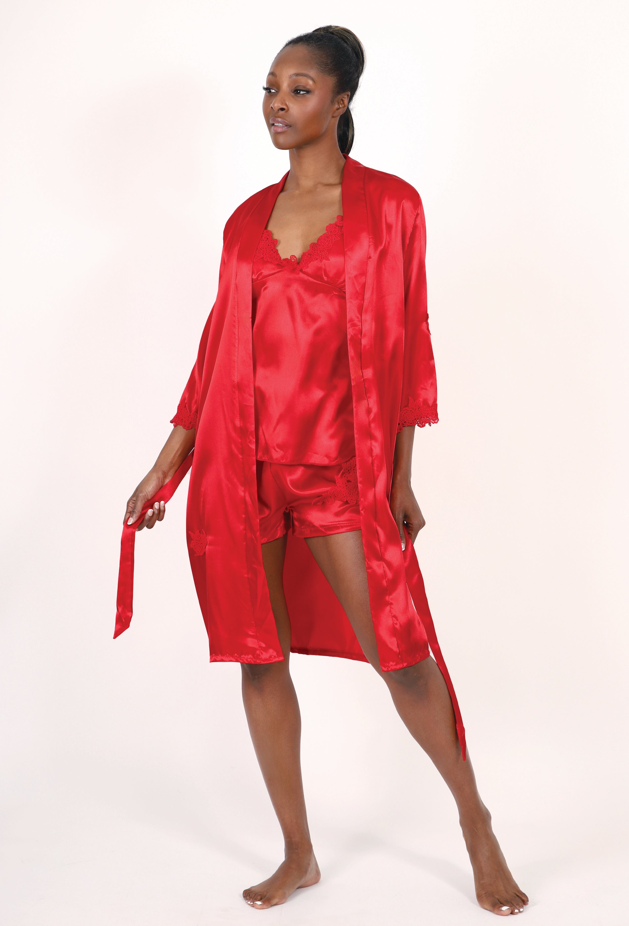 SATIN SLEEP & LOUNGEWEAR – 5 PIECE SET