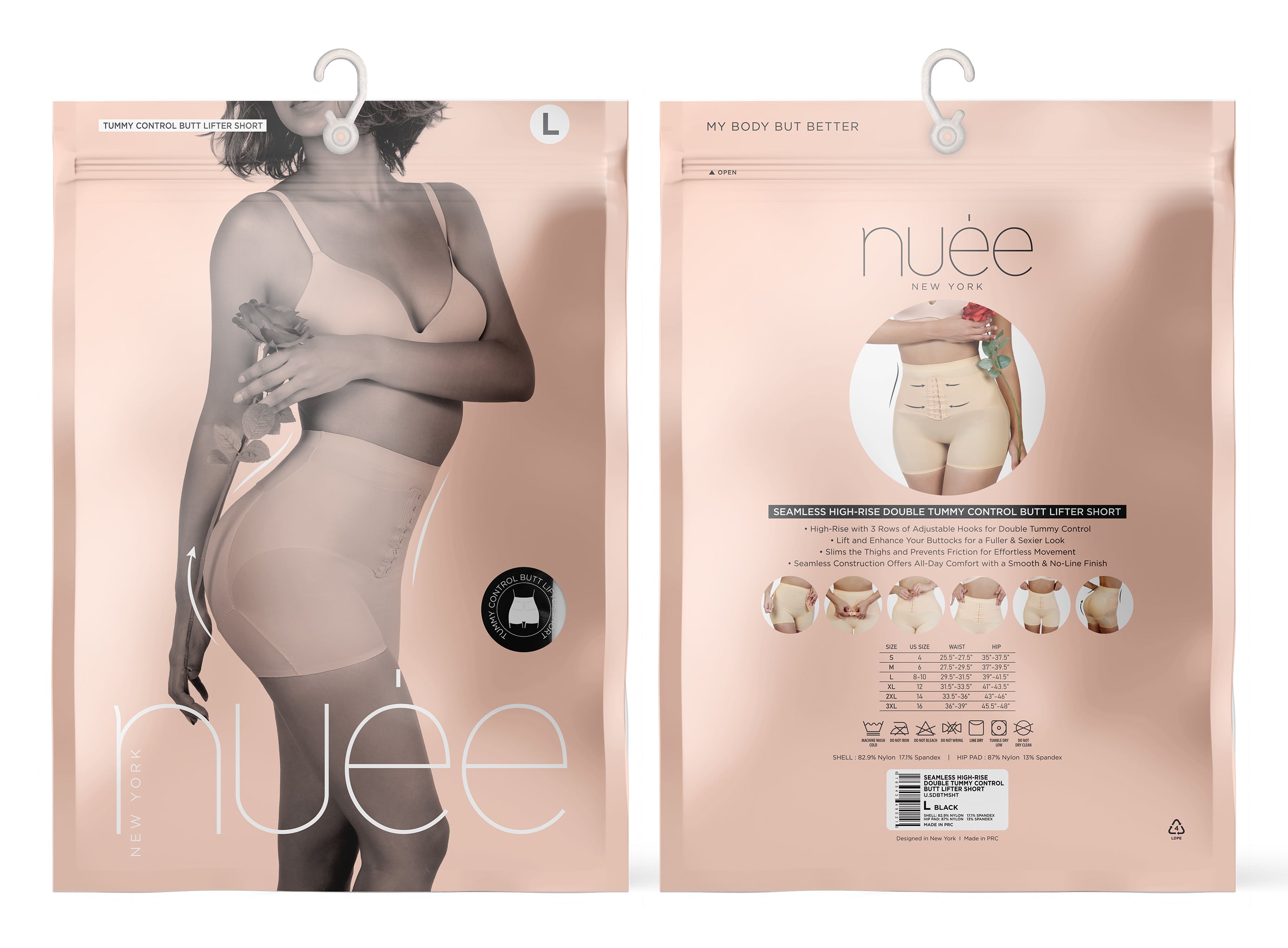 SEAMLESS HIGH-RISE DOUBLE TUMMY CONTROL BUTT LIFTER SHORT