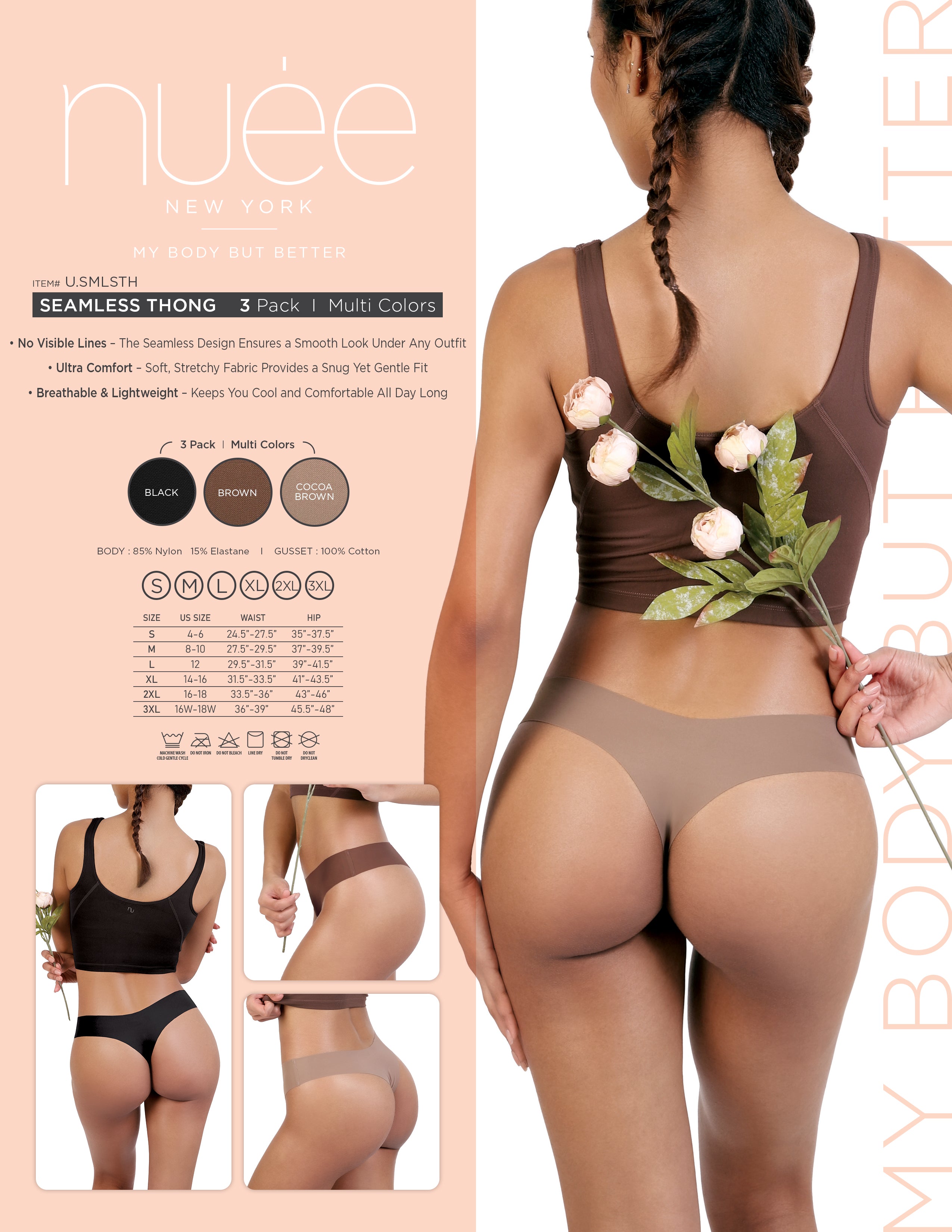 SEAMLESS THONG - 3 Pack I Multi Colors
