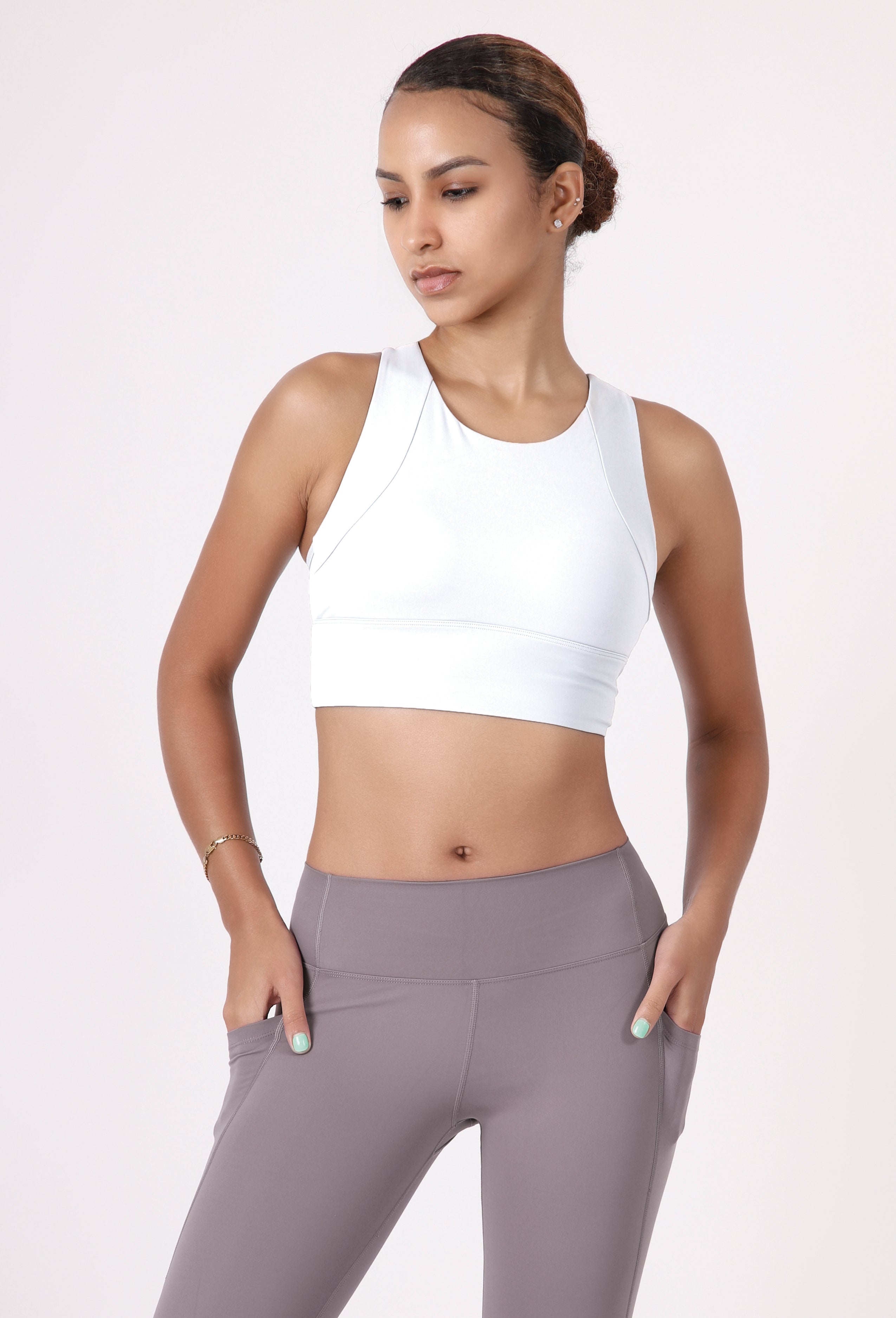 RACERBACK CROPPED SPORTS BRA TOP