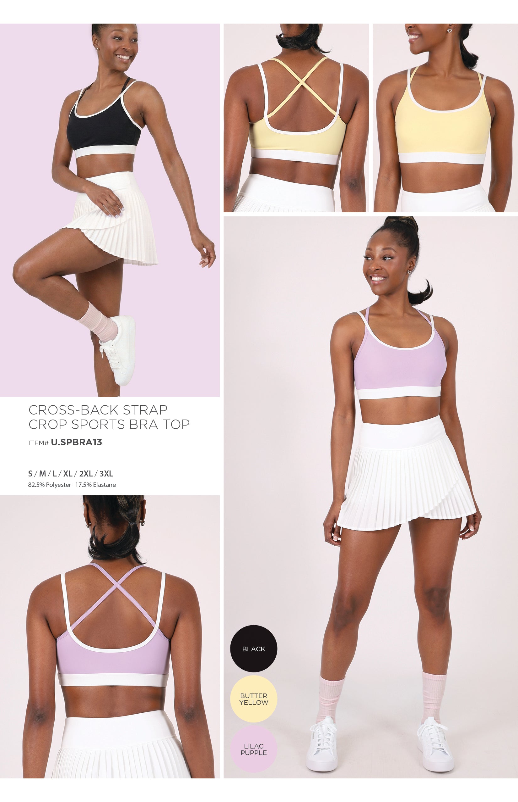 CROSS-BACK STRAP CROPPED SPORTS BRA TOP