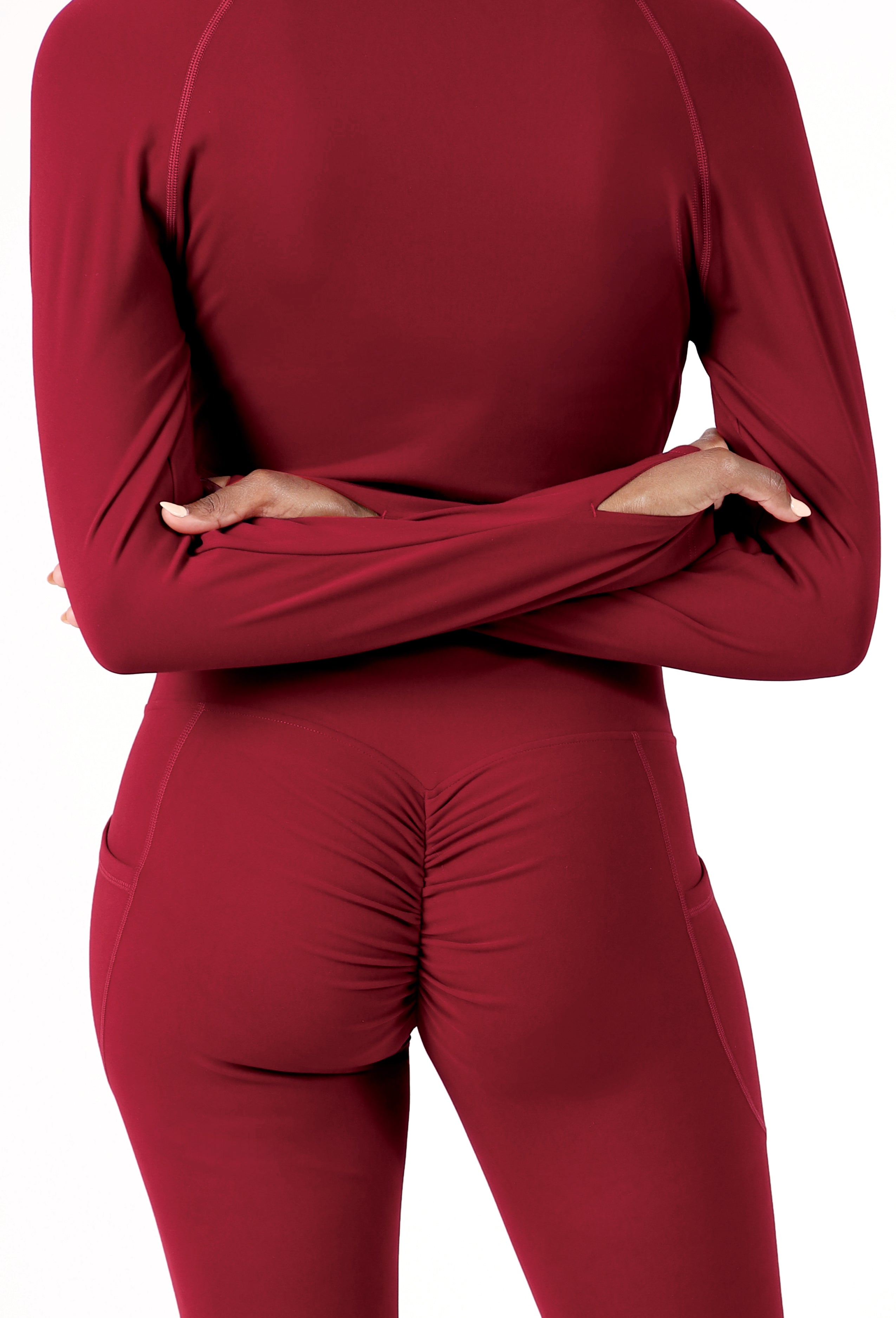 BRUSHED FLEECE HIGH-RISE SCRUNCH LEGGINGS