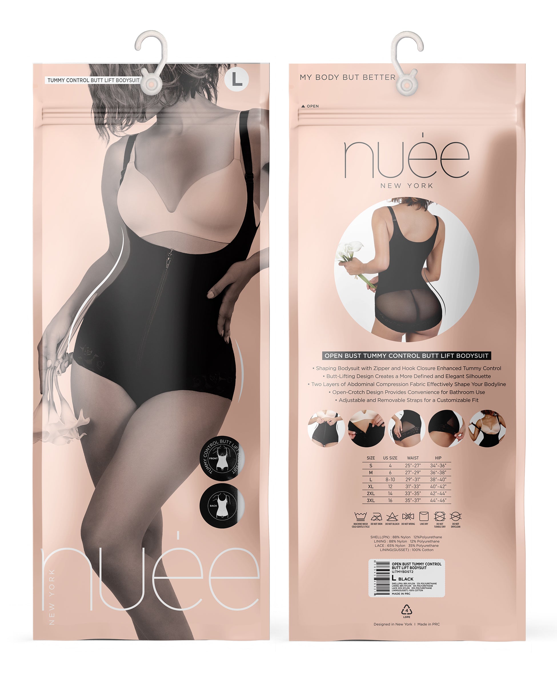 OPEN BUST TUMMY CONTROL BUTT LIFT BODYSUIT