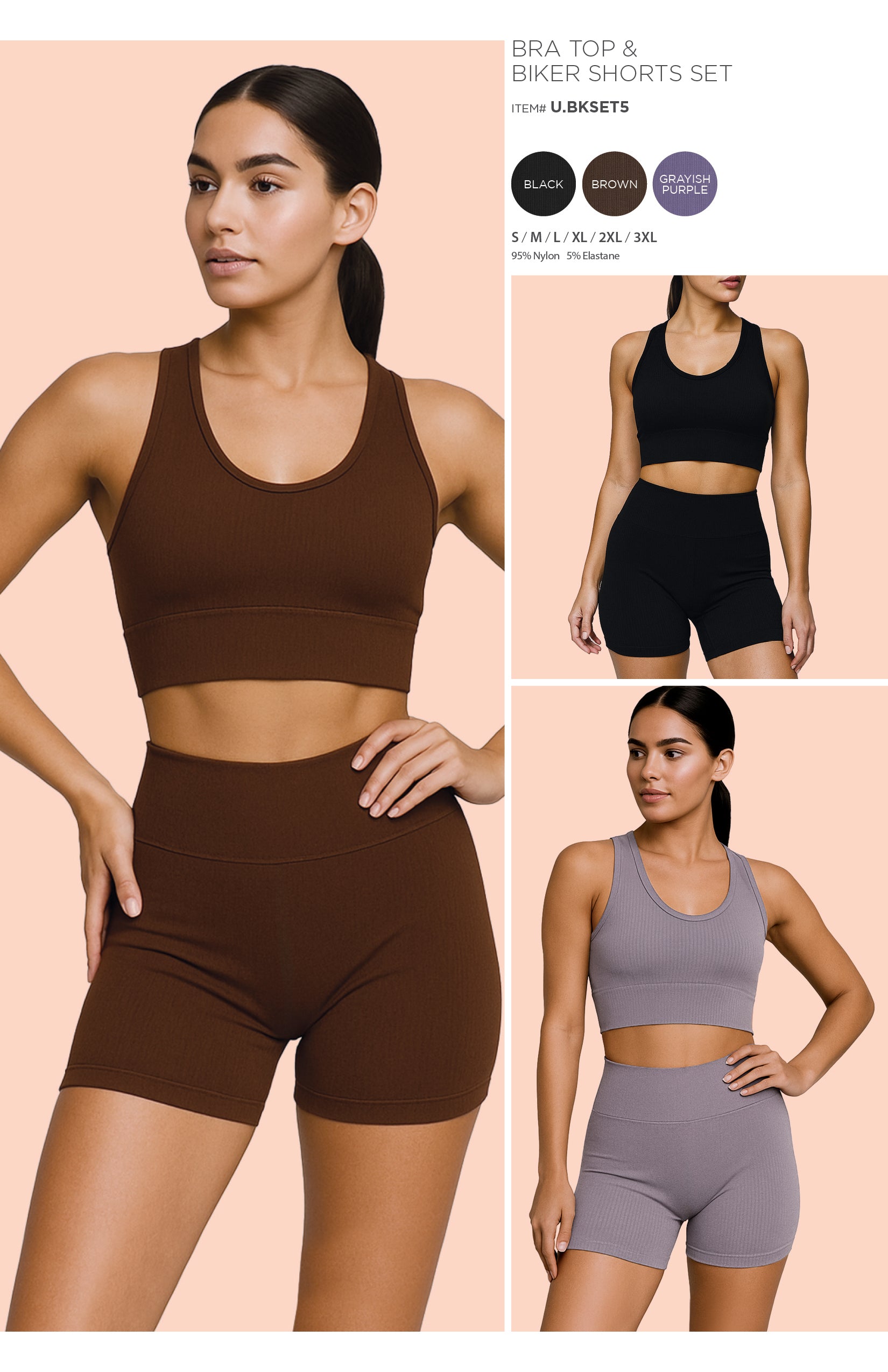 BRA TOP & BIKER SHORTS SET