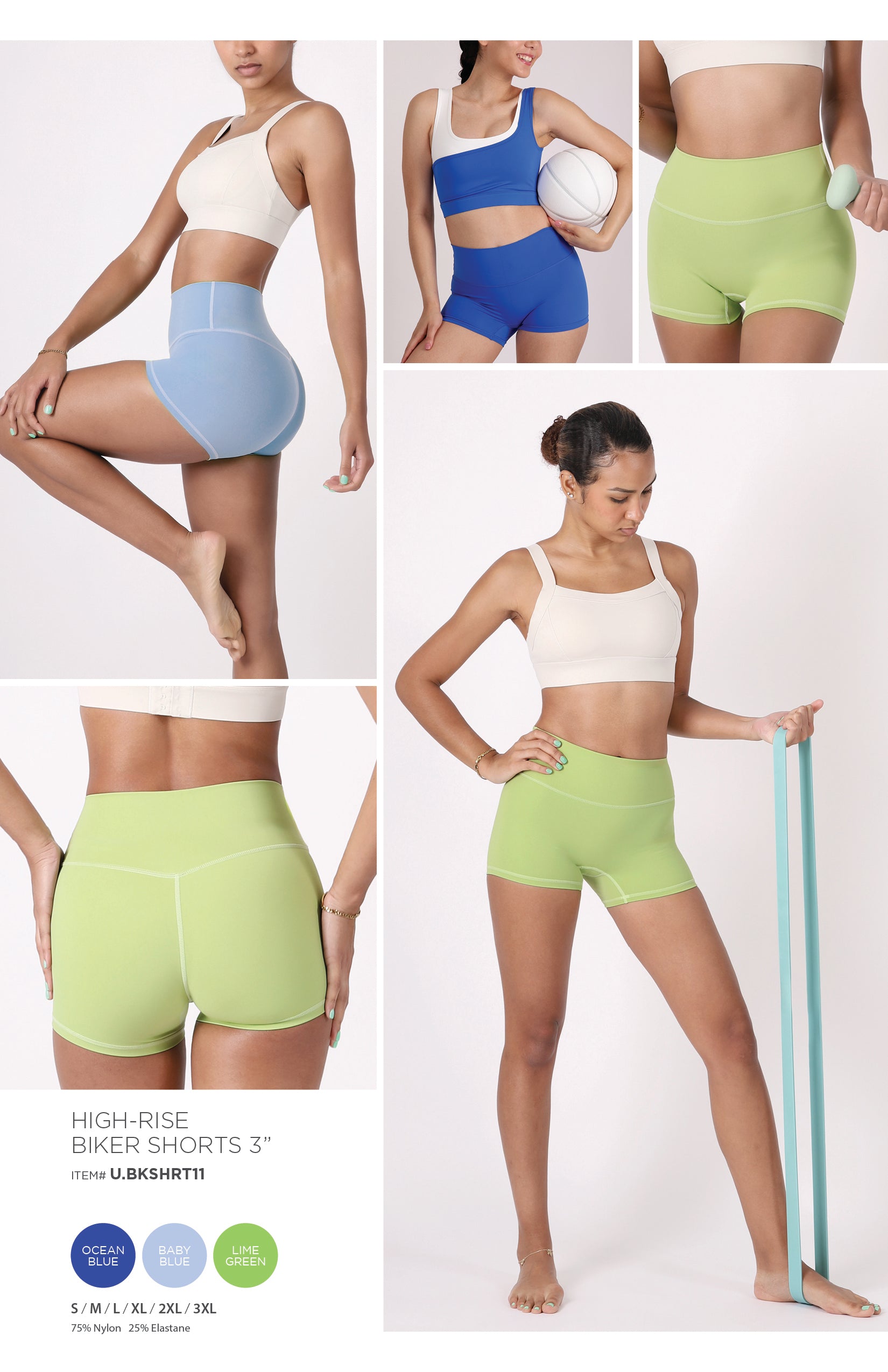 HIGH-RISE BIKER SHORTS 3"