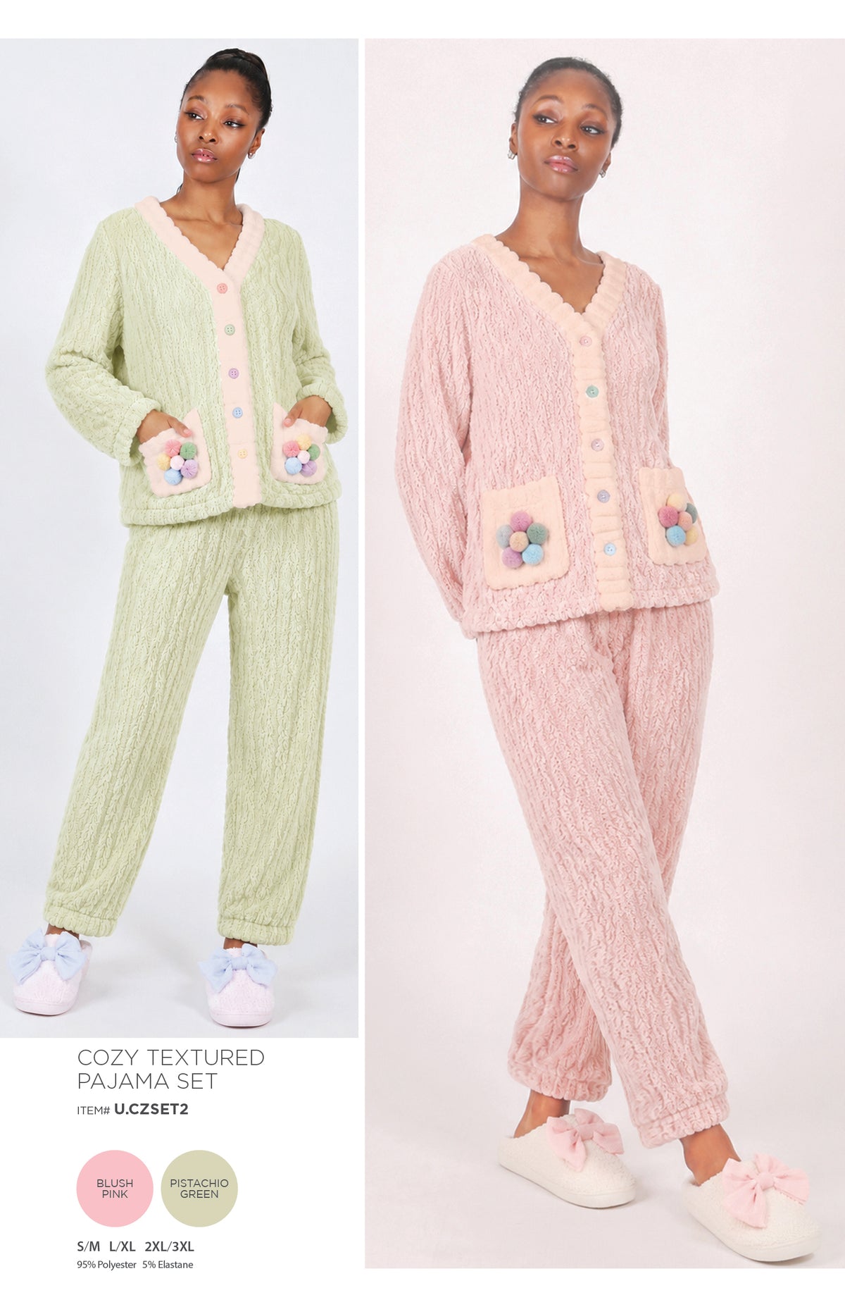 COZY TEXTURED PAJAMA SET