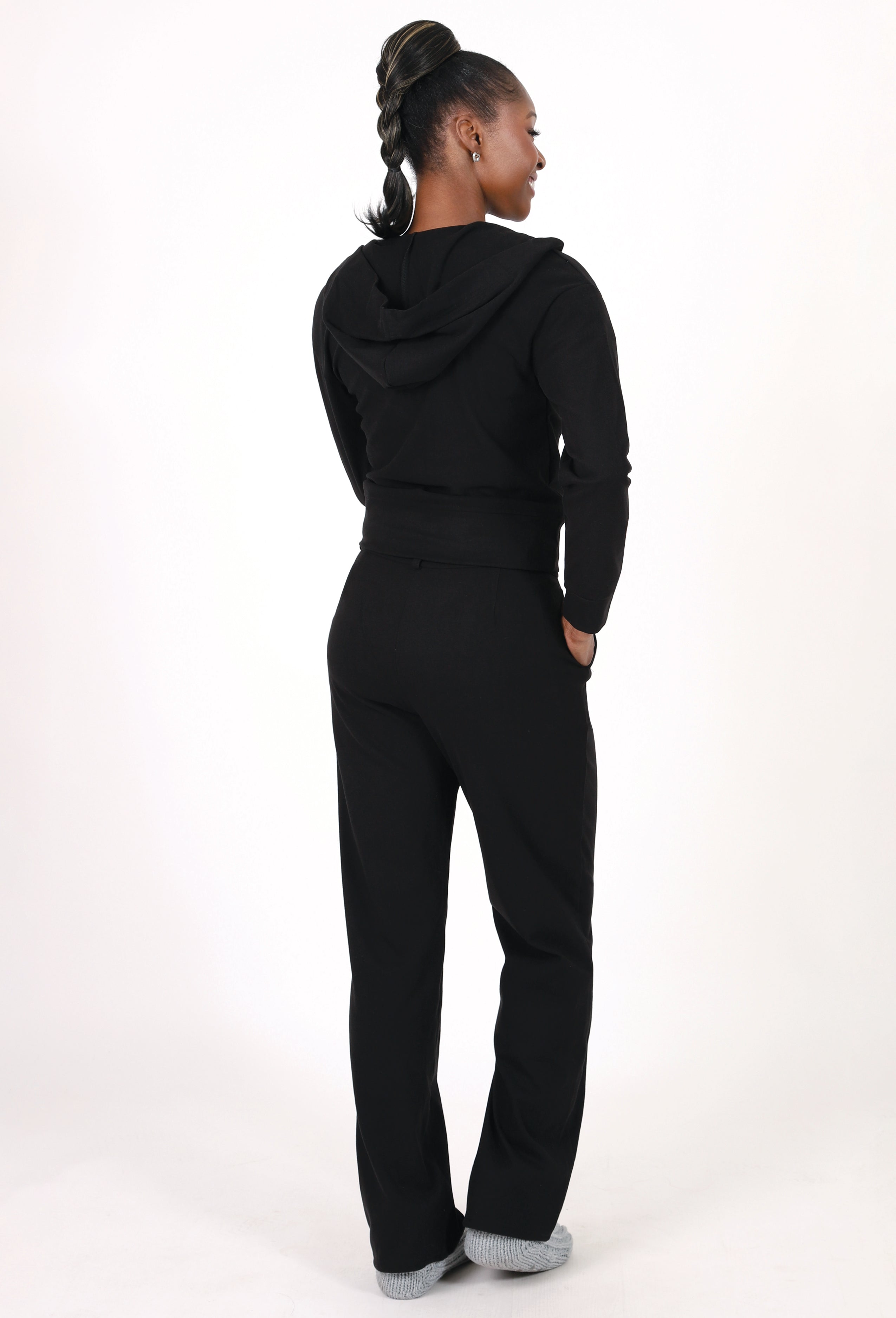 ZIP-UP HOODIE & STRAIGHT TAILORED PANTS SET