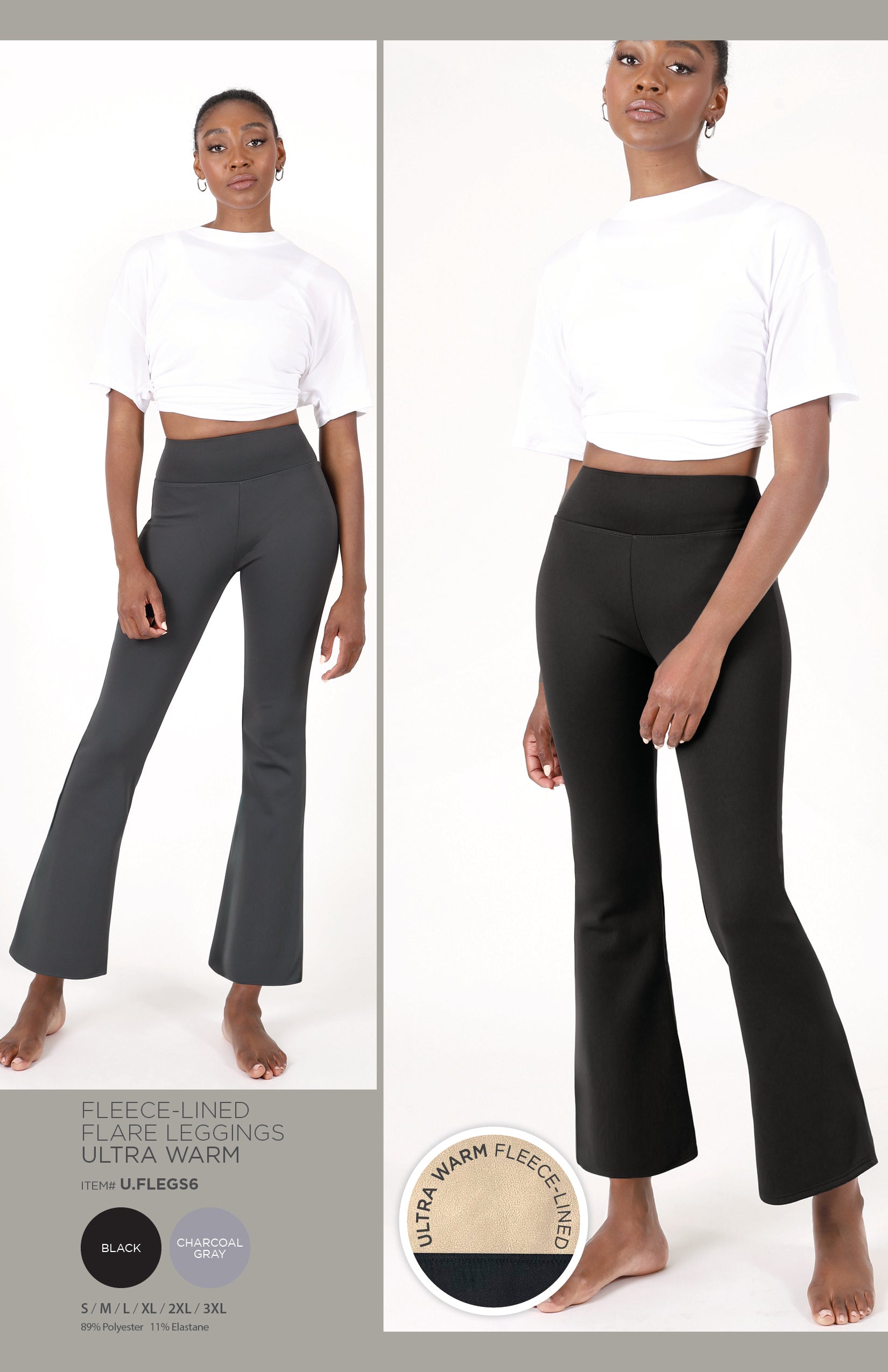 FLEECE-LINED FLARE LEGGINGS  •ULTRA WARM