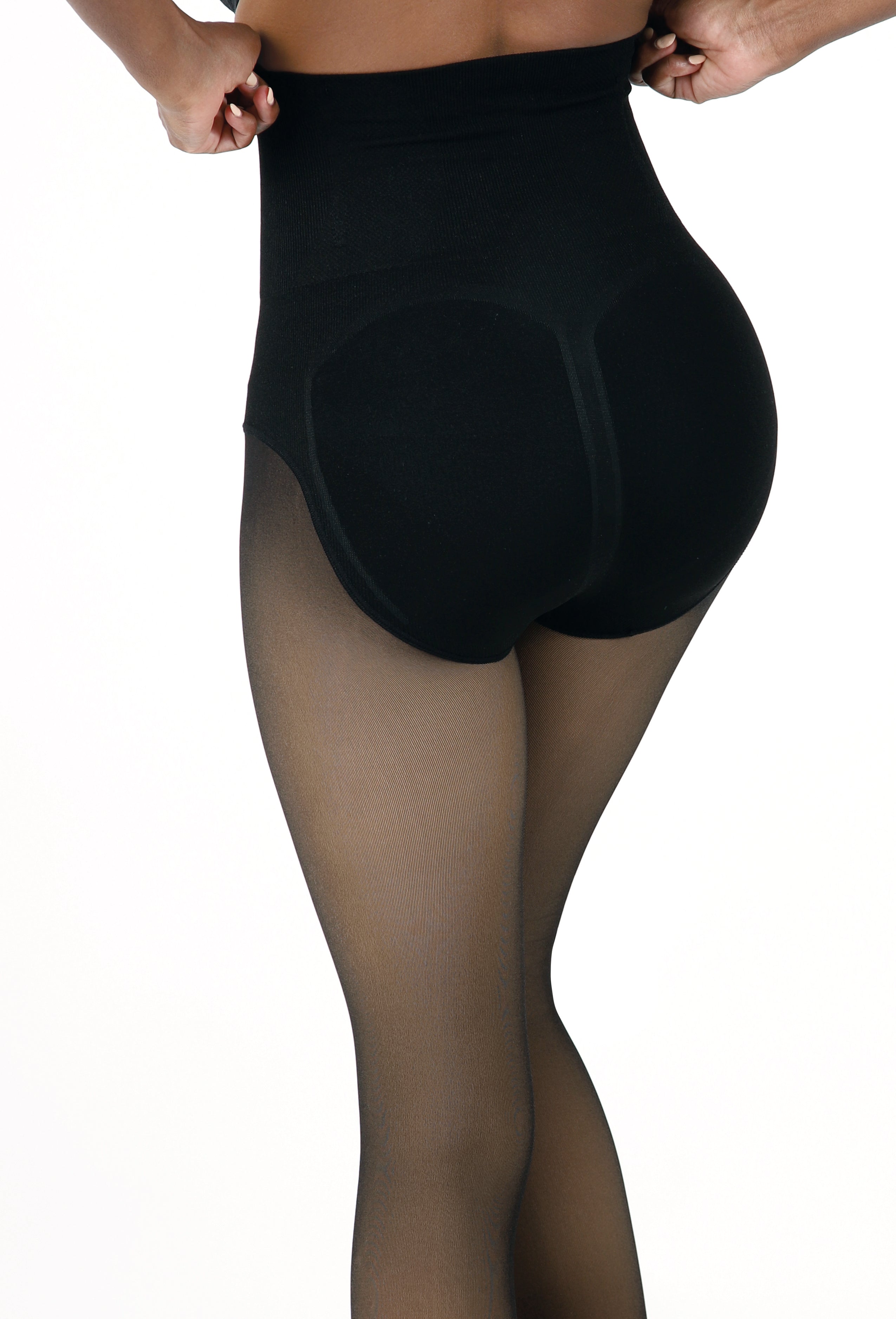 HIGH-RISE TUMMY CONTROL FLEECE-LINED SHEER EFFECT TIGHTS  •ULTRA WARM
