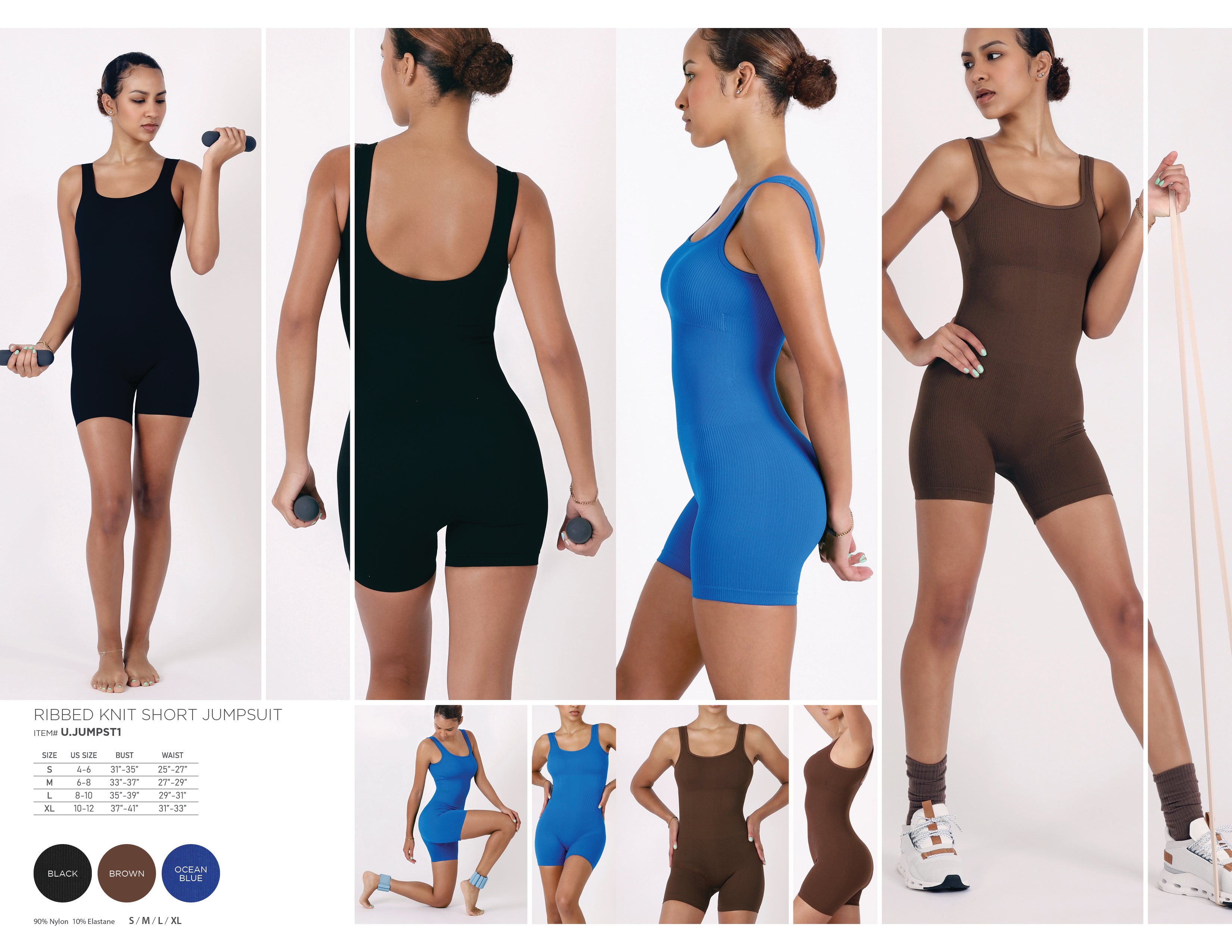 RIBBED KNIT SHORT JUMPSUIT