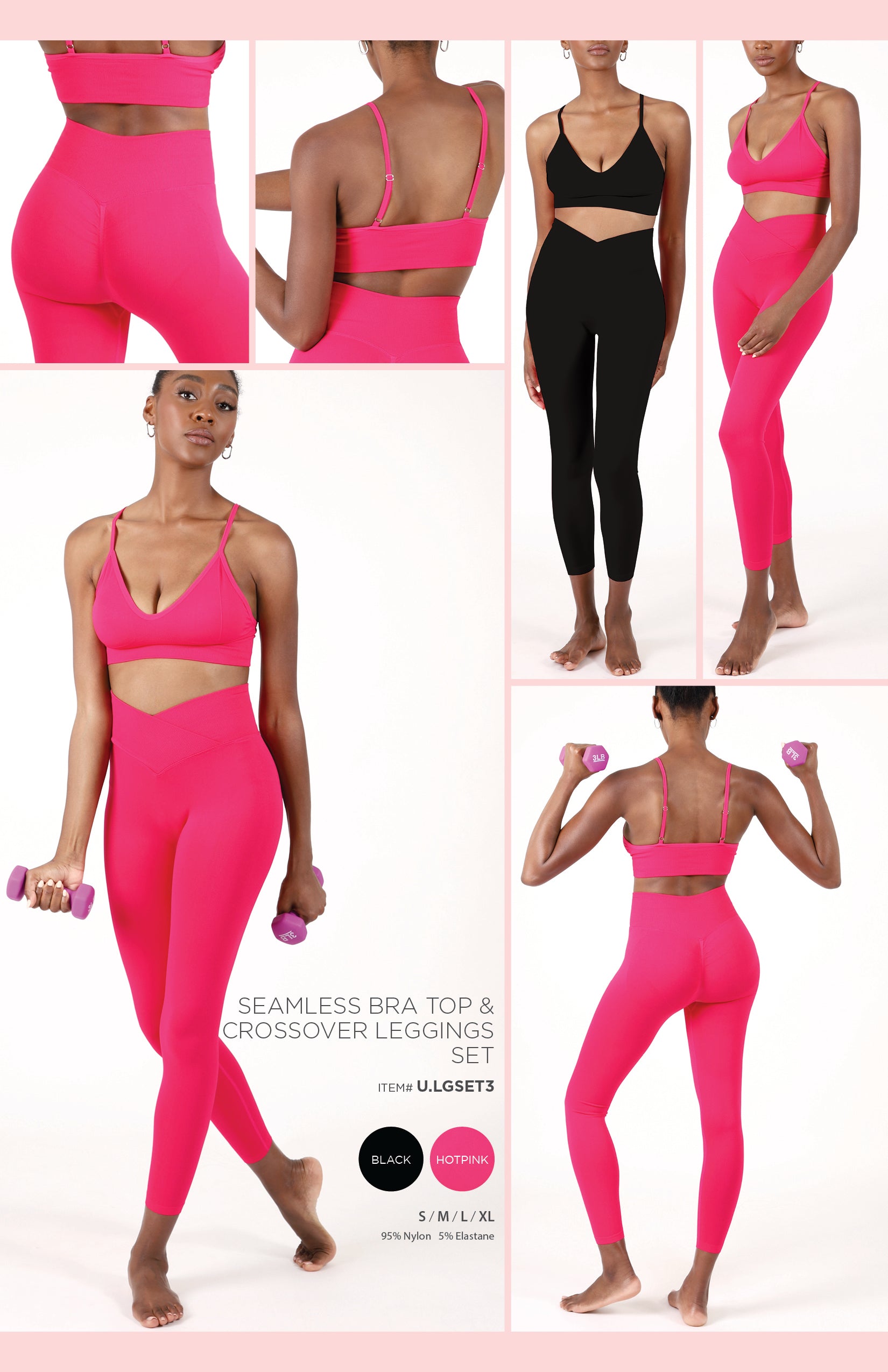 SEAMLESS BRA TOP & CROSSOVER LEGGINGS SET