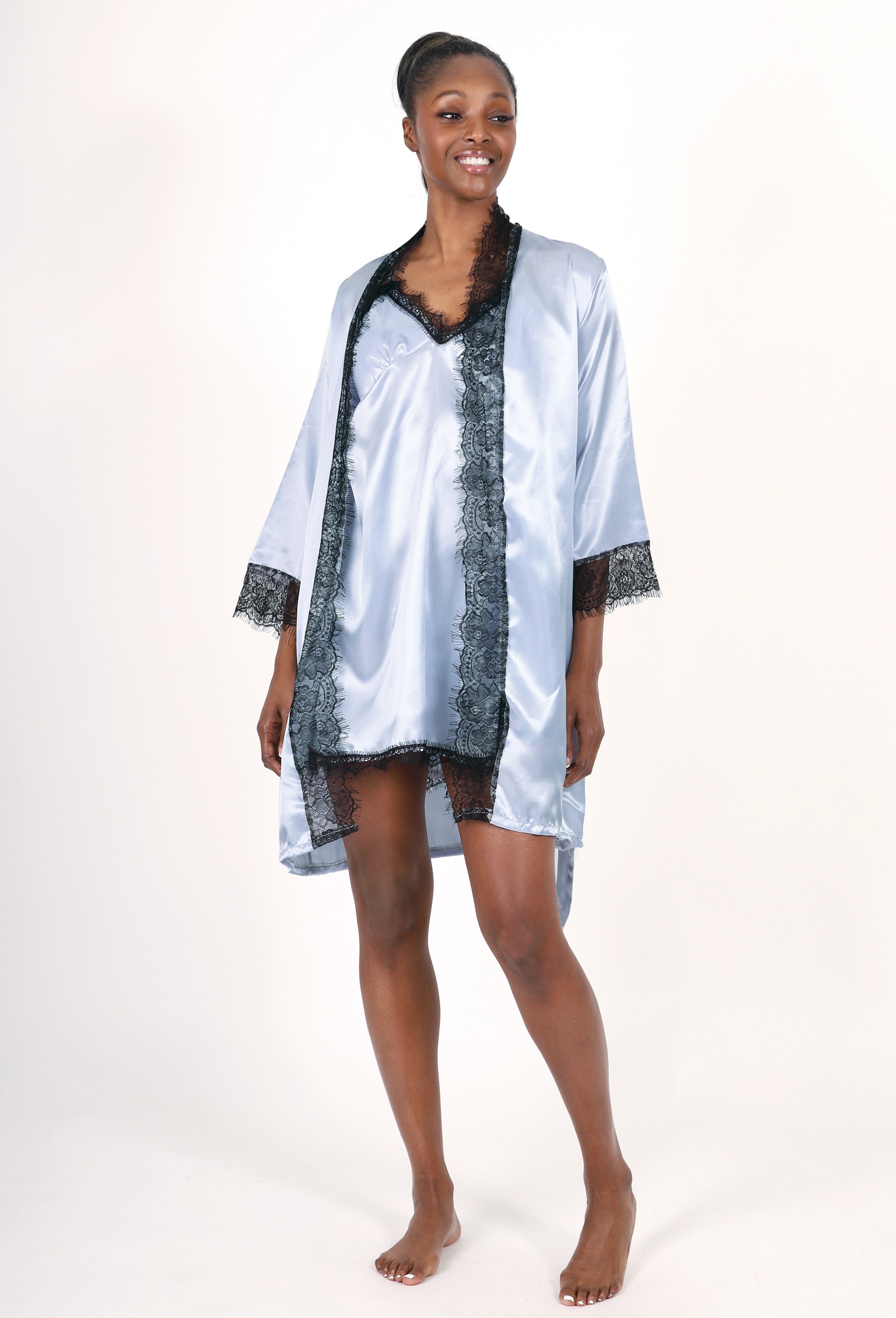 SATIN SLEEP & LOUNGEWEAR – 4 PIECE SET