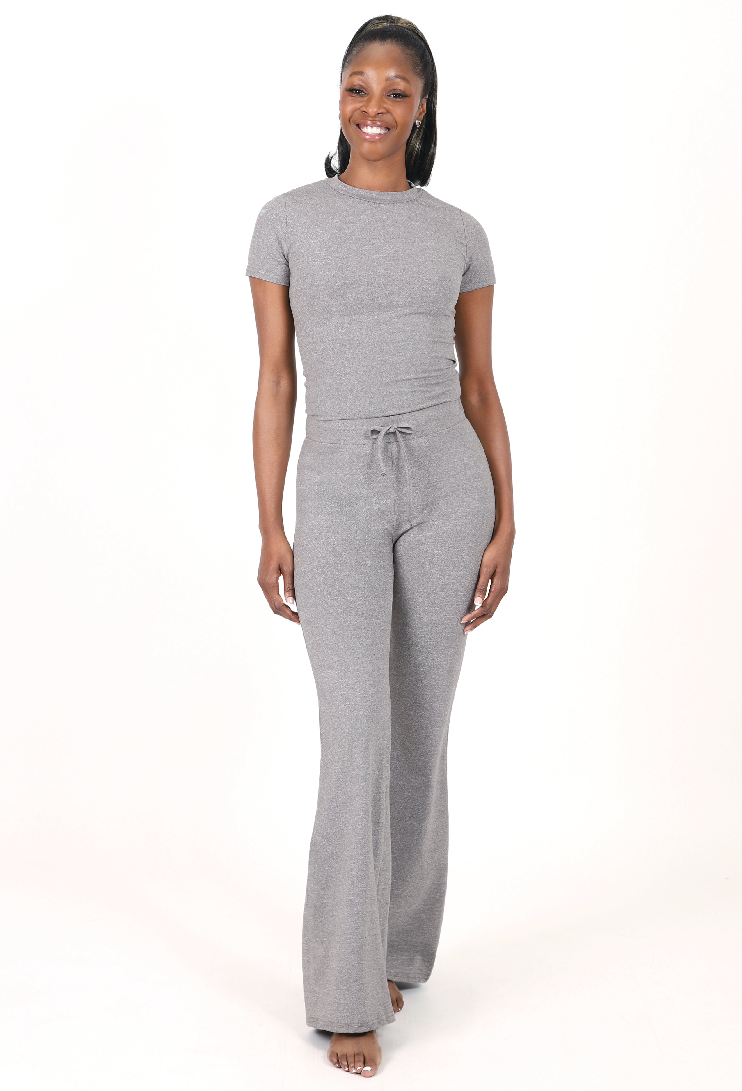 SHORT-SLEEVE CROP TOP & PANTS LOUNGE SET