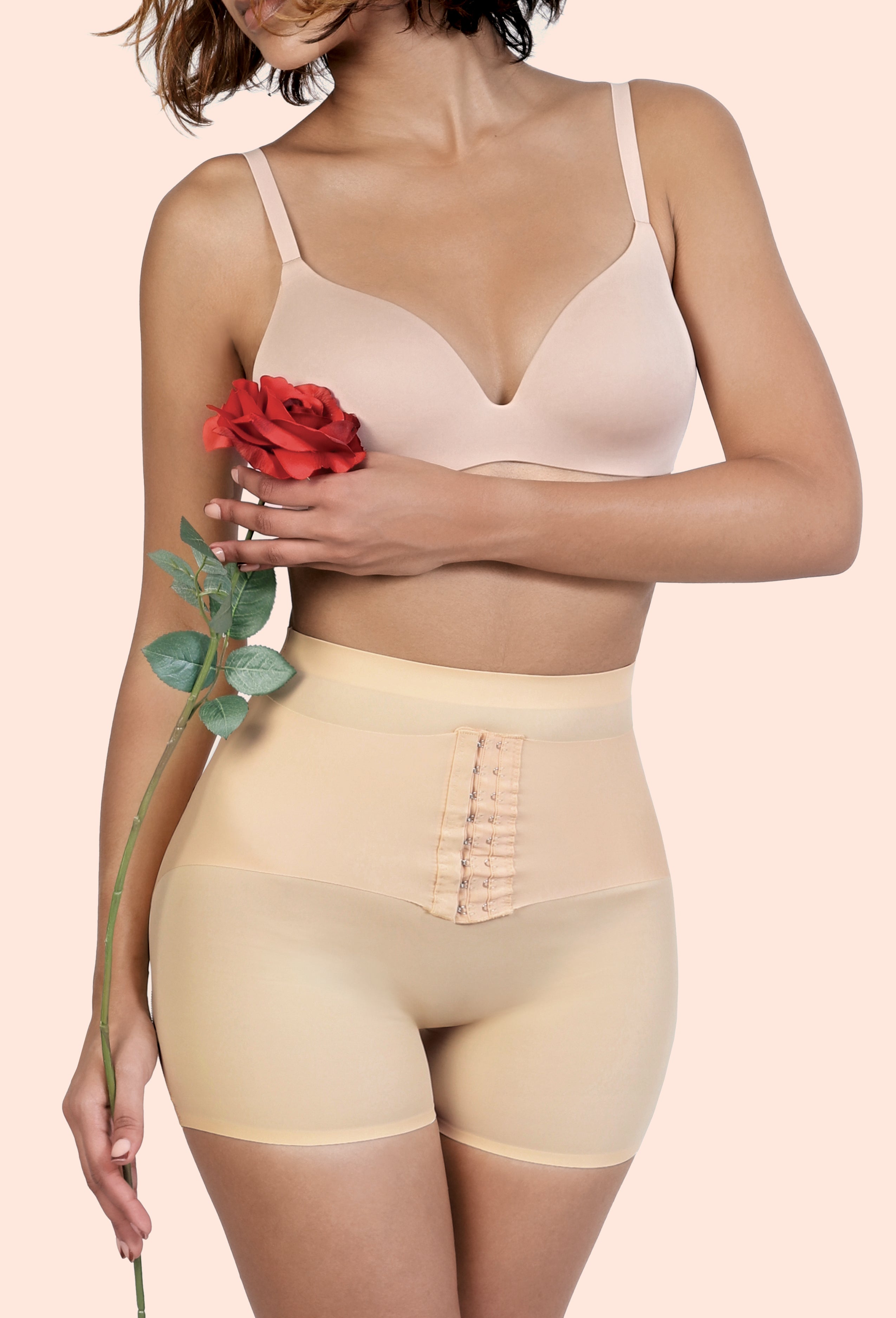 SEAMLESS HIGH-RISE DOUBLE TUMMY CONTROL BUTT LIFTER SHORT