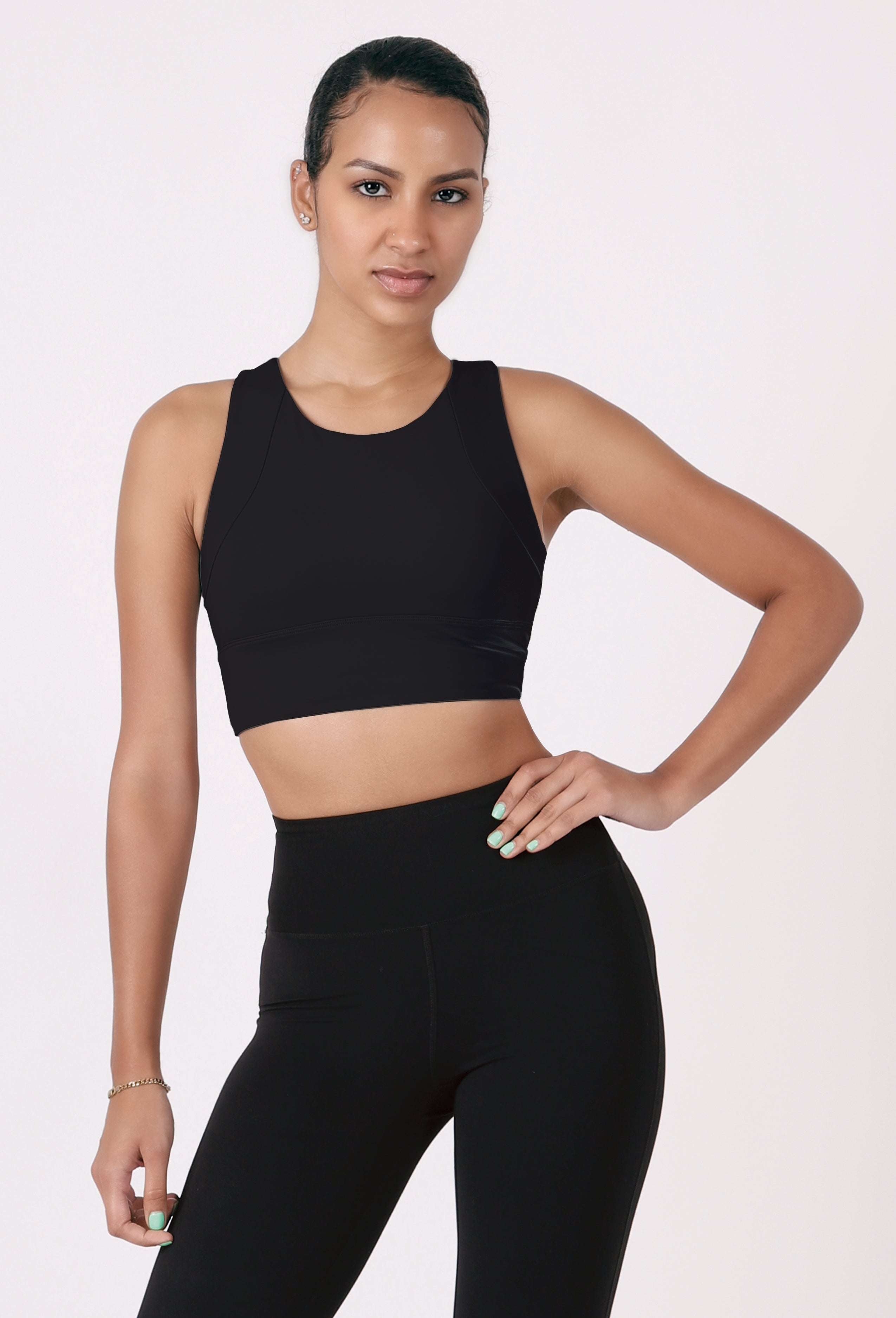 RACERBACK CROPPED SPORTS BRA TOP