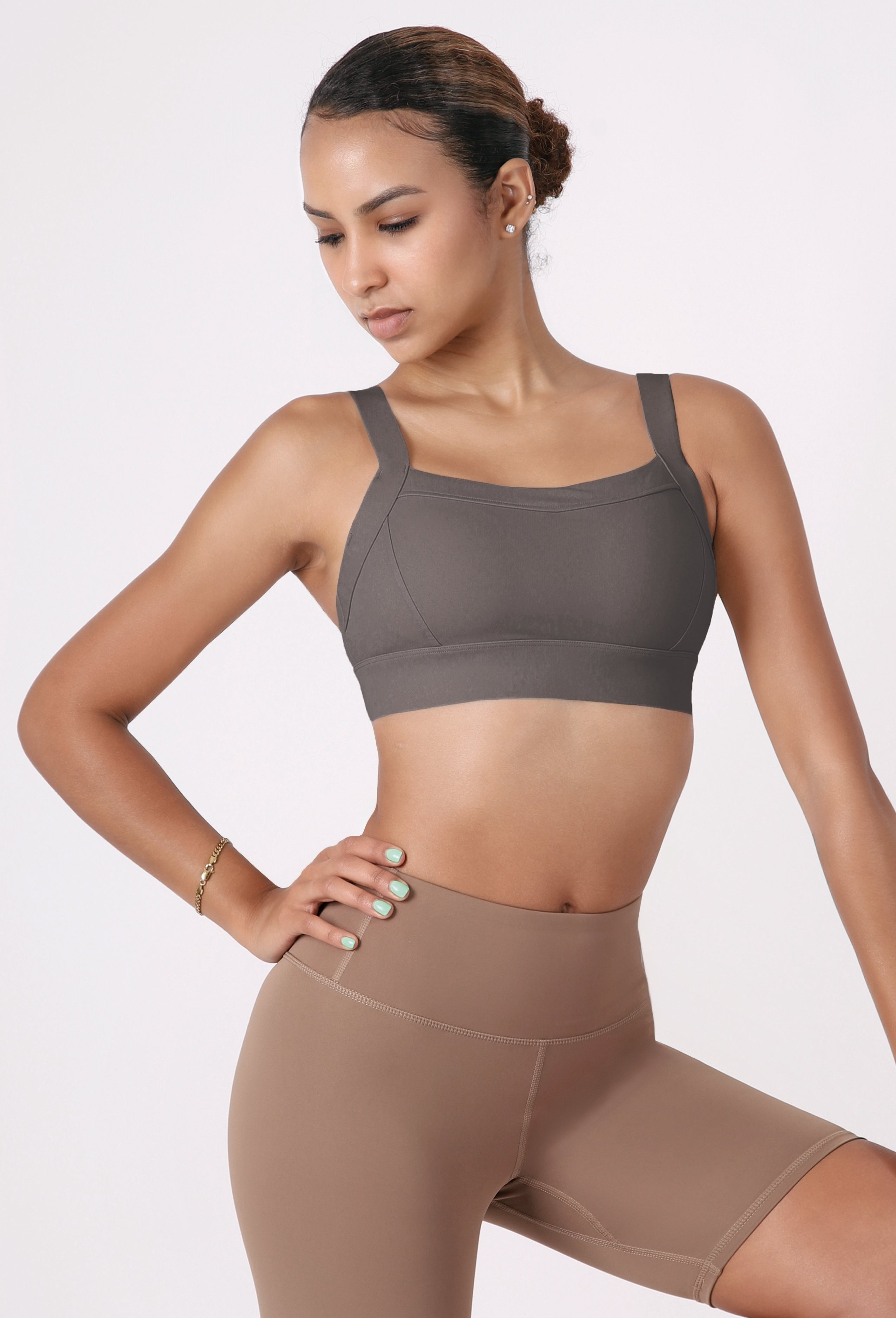 BOLD CROSS BACK CROPPED SPORTS BRA TOP