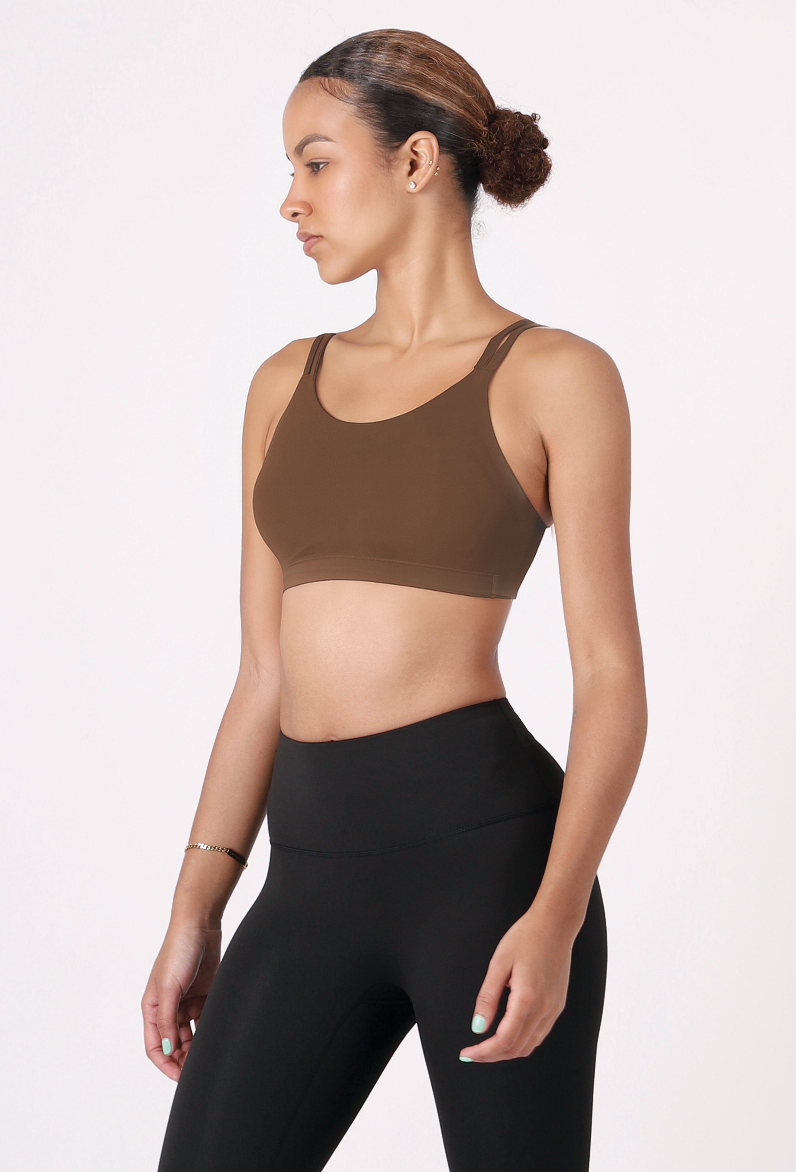 DOUBLE STRAP CROPPED SPORTS BRA TOP