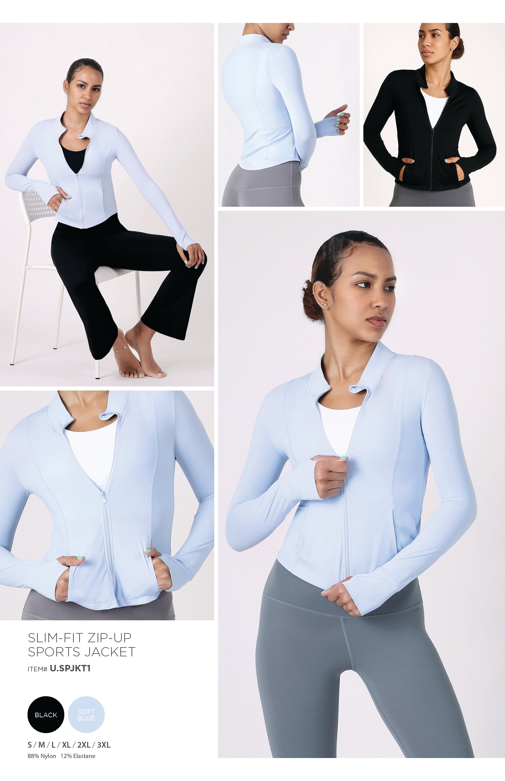 ZIP-UP SPORTS JACKET   • SLIM-FIT