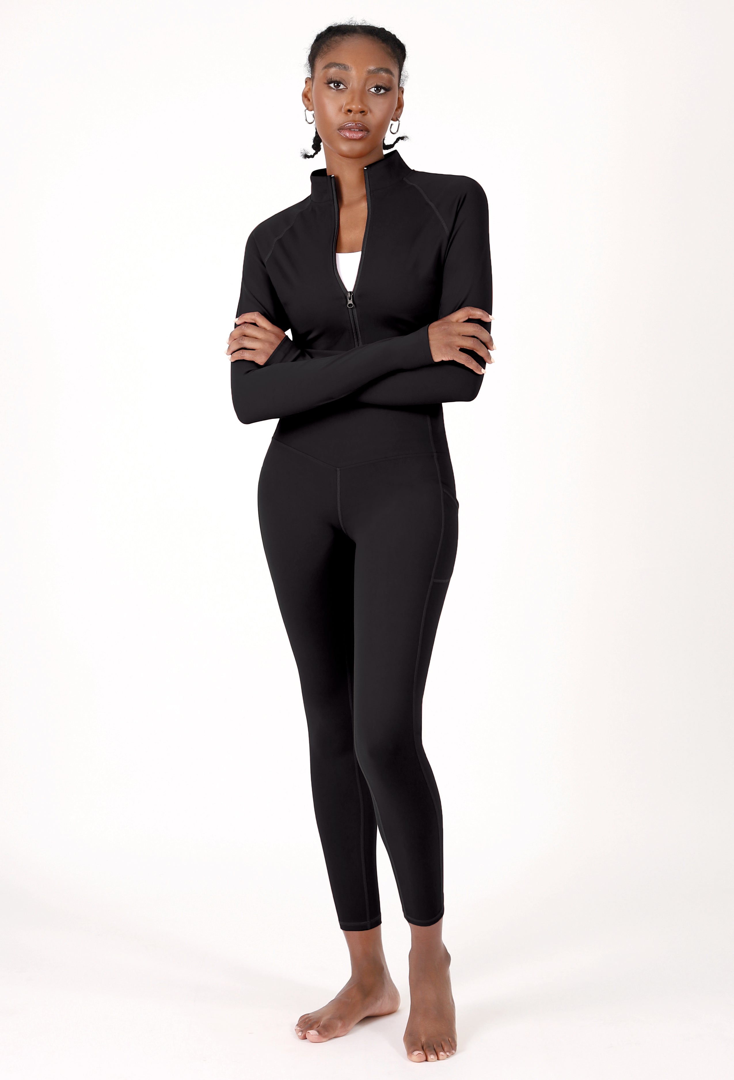 CROPPED BRUSHED FLEECE ZIP-UP SPORTS JACKET