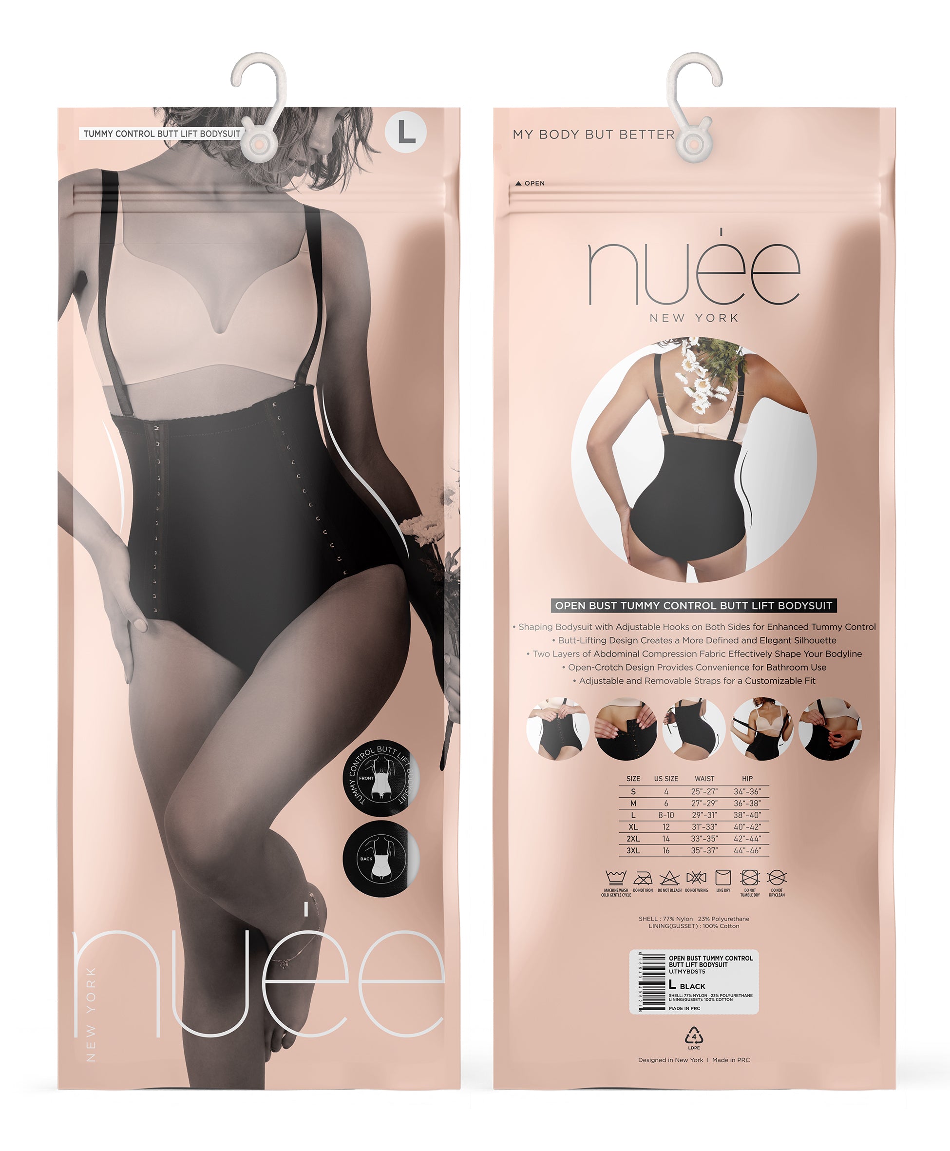 OPEN BUST TUMMY CONTROL BUTT LIFT BODYSUIT