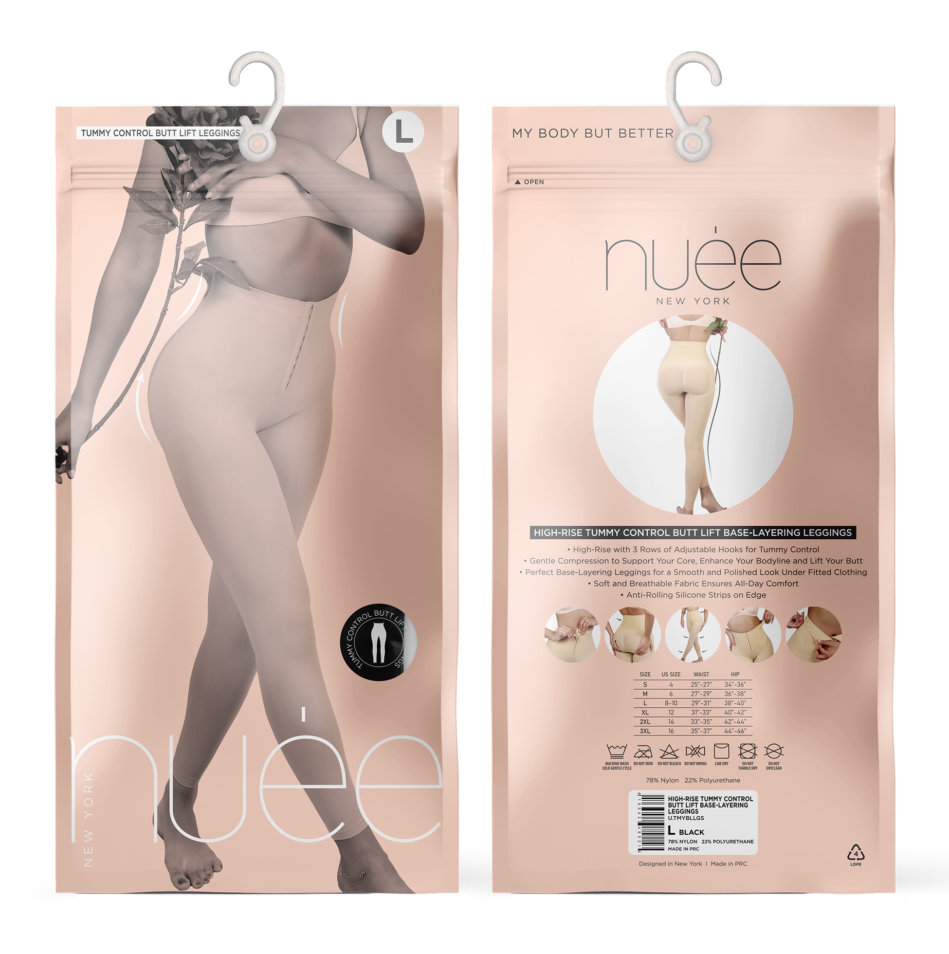 HIGH-RISE TUMMY CONTROL BUTT LIFT BASE-LAYERING LEGGINGS