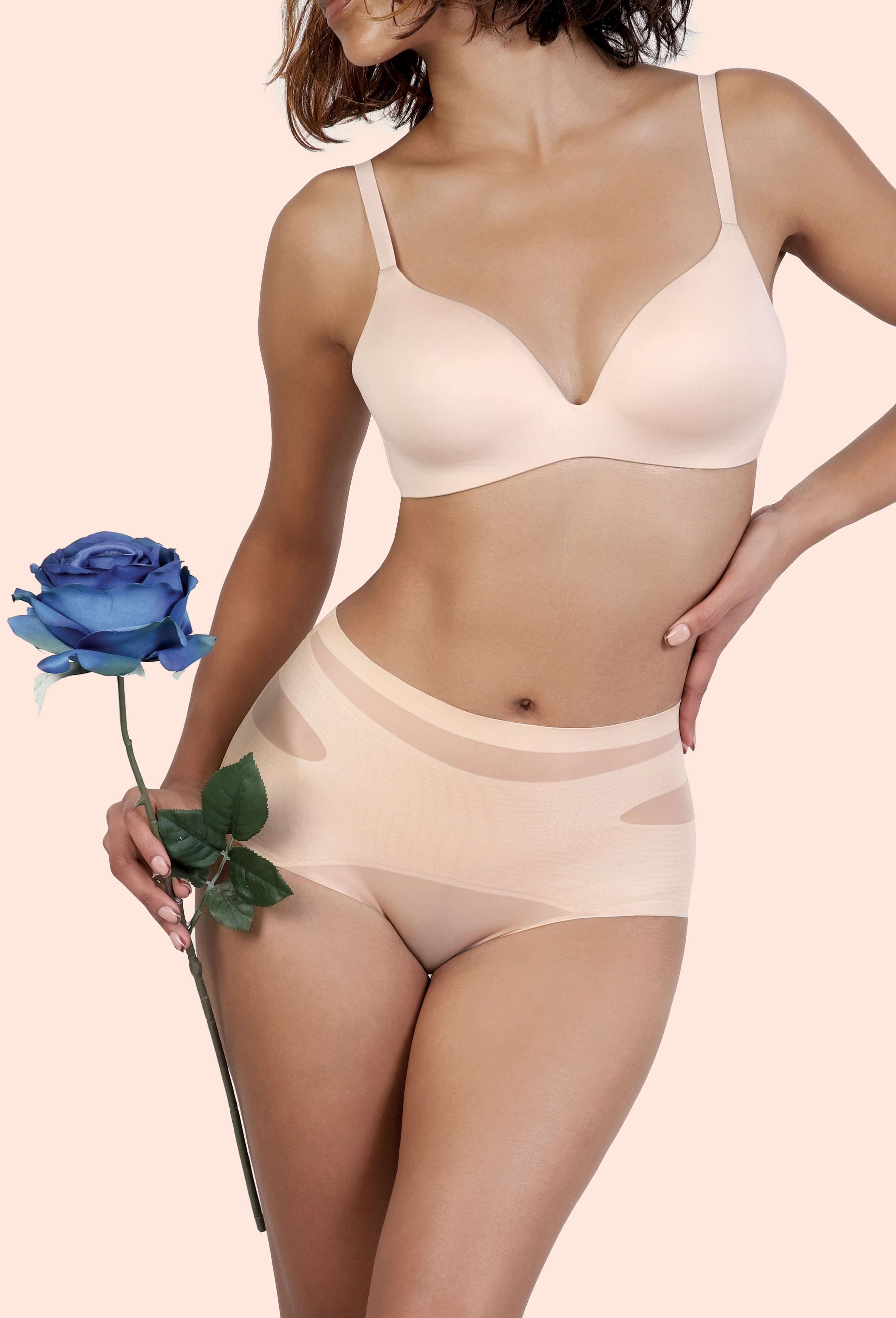 SEAMLESS MID-RISE TUMMY CONTROL BUTT LIFTER PANTY